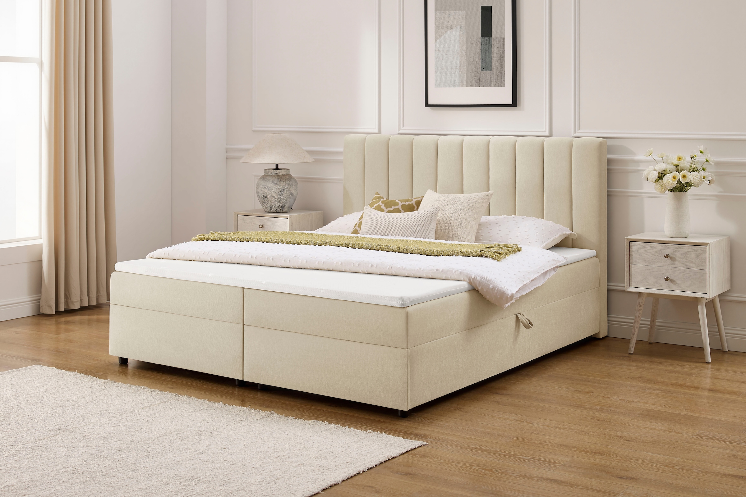 OTTO home Boxbett »Haileyy inkl. Bettkasten und Topper, Liegefläche 180x200cm« erhältlich in der Größe 180x200 cm, inkl. Aufbauvideo