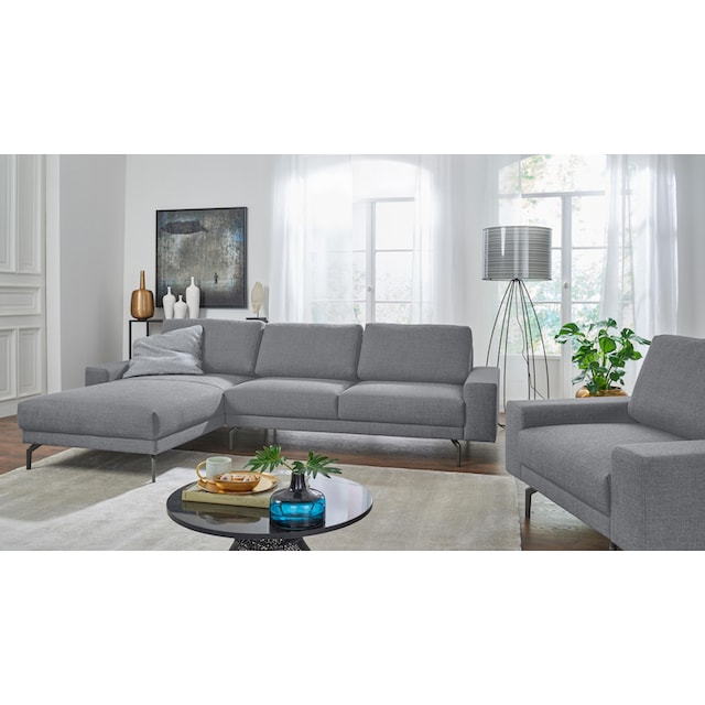 hülsta sofa Ecksofa »hs.450«, Armlehne breit und niedrig, Alugussfüße in  umbragrau, Breite 294 cm auf Raten kaufen
