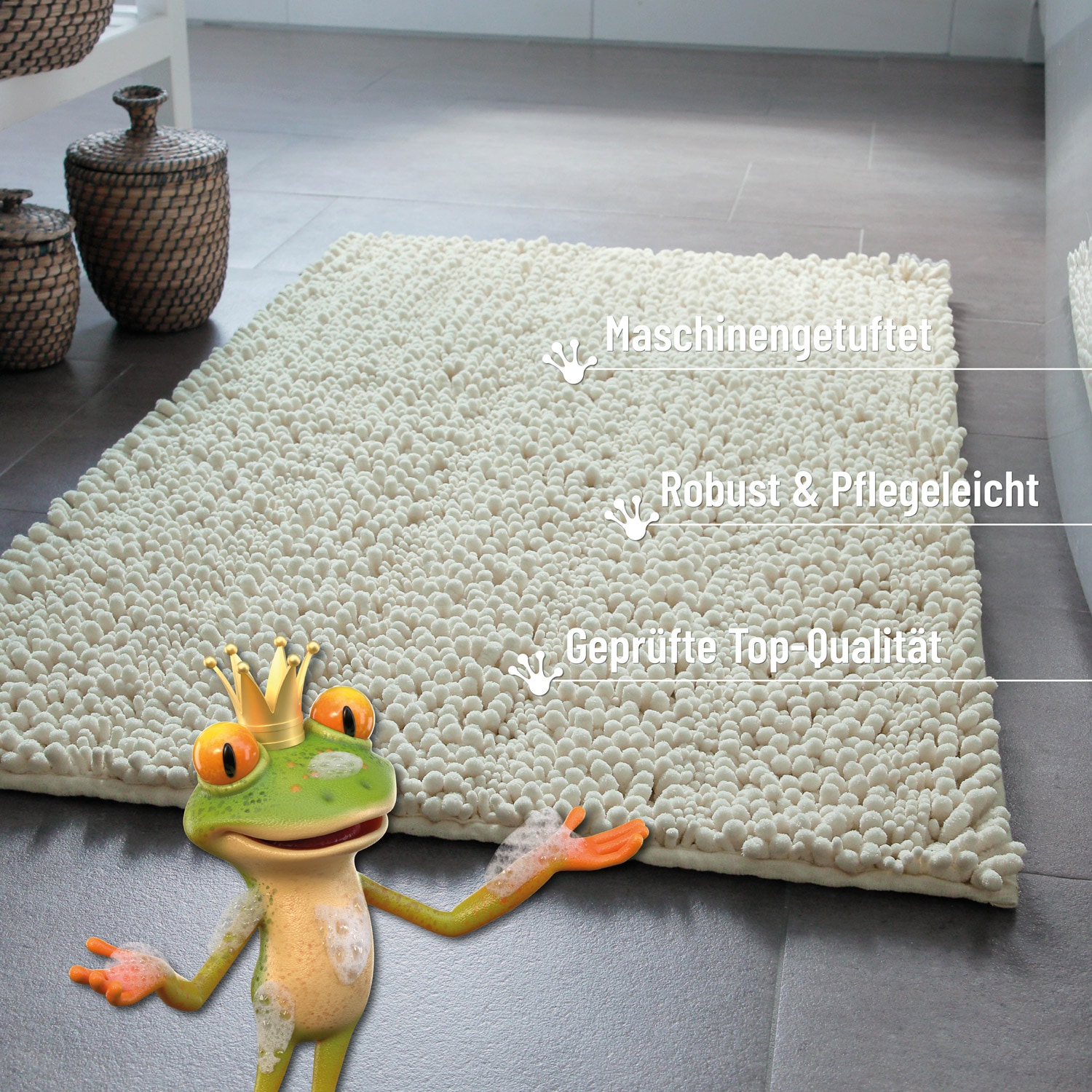 Wecon home Basics Badematte »Benno« Höhe 22 mm waschbar, rutschfest, sehr weich, strapazierfähig, Chenille, robust