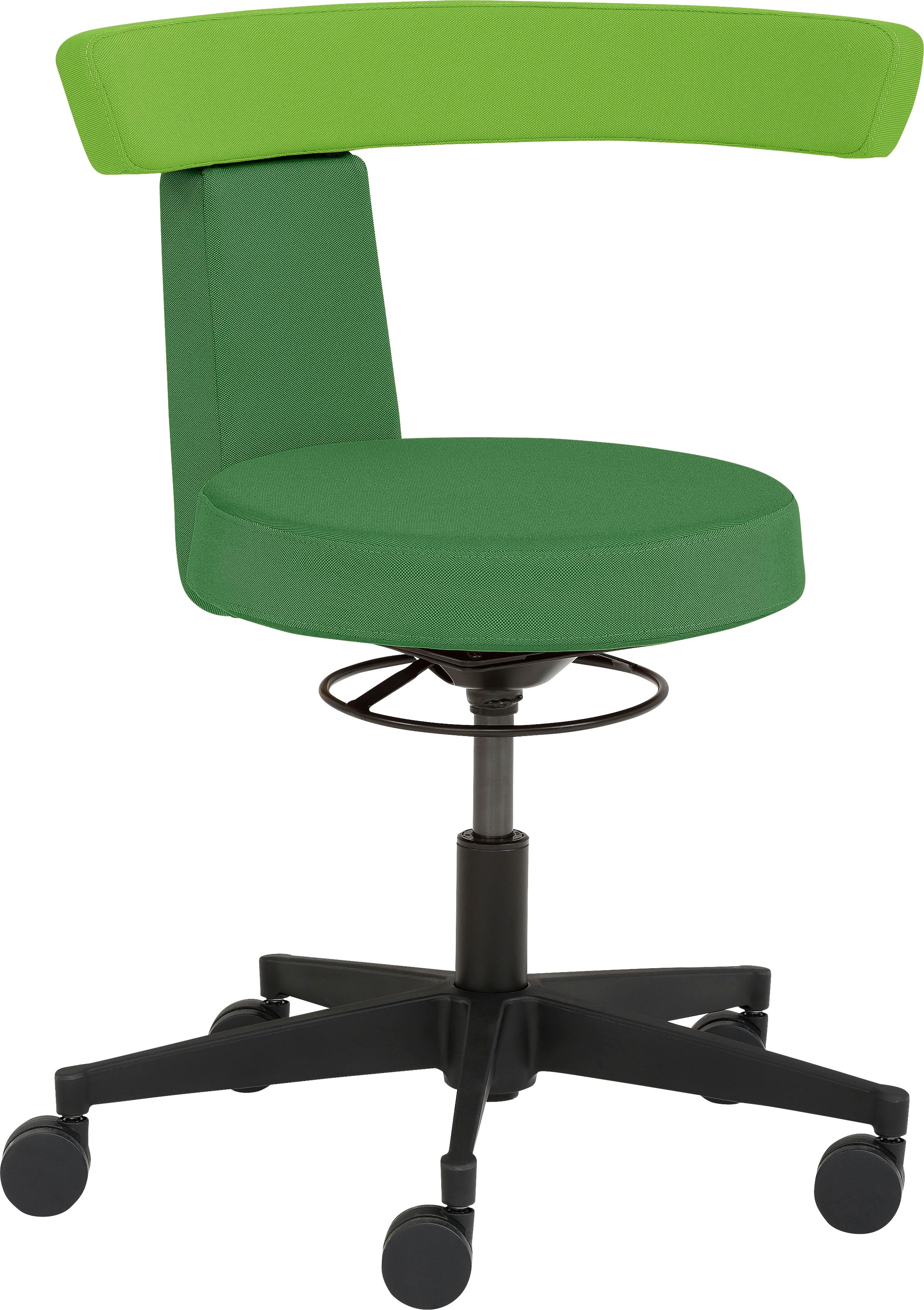 Mayer Sitzmöbel, Drehhocker »Funktionsdrehhocker 1263« 1 Stk. tlg., Dunkelgrün/Apfelgrün, 100% post-consumer recyceltes Polyester, B/H/T: 64 cm x 60 