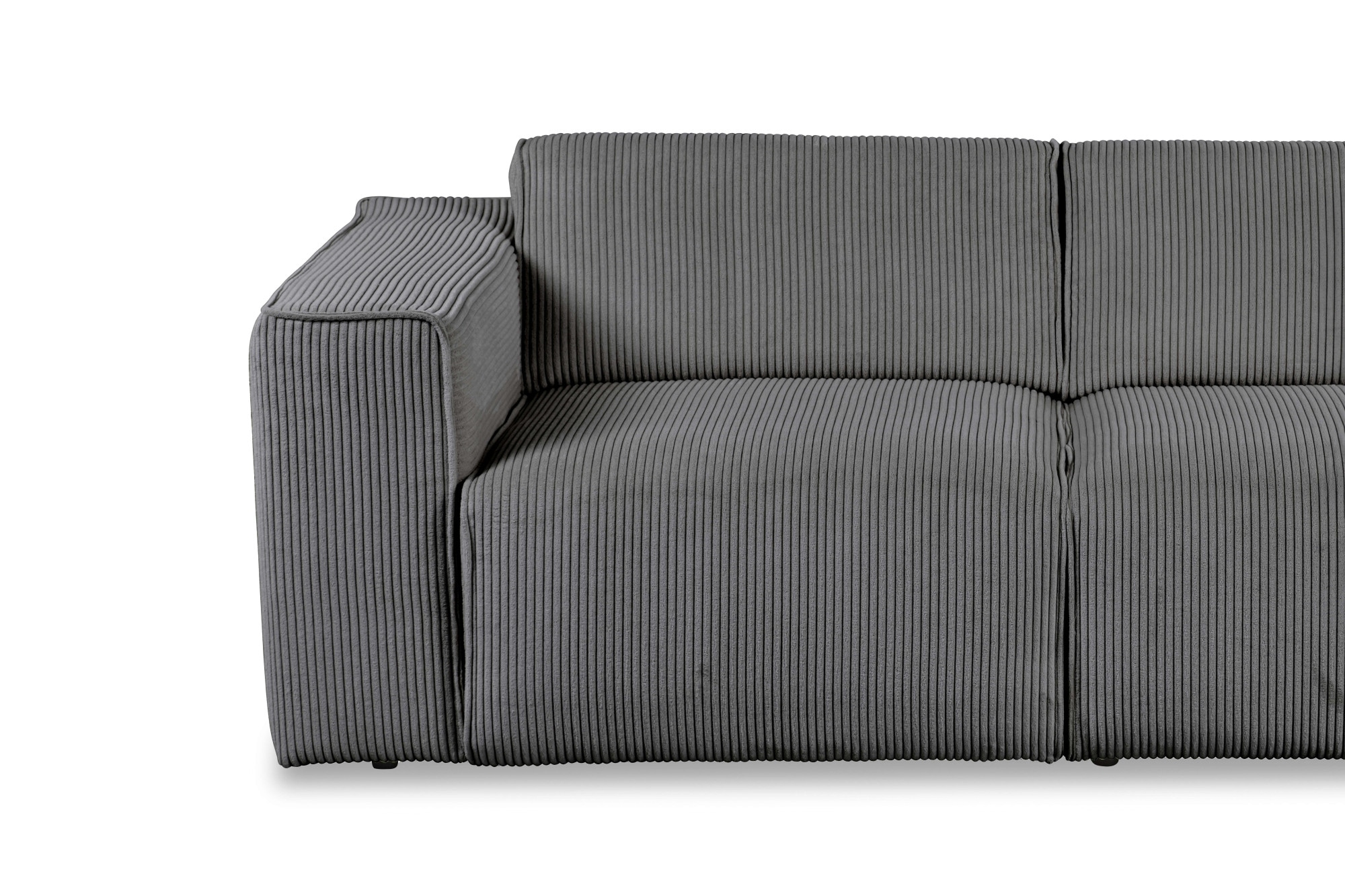 andas 2-Sitzer »Noord mit Kedernaht, Breite 227 cm«, Cord, Struktur, Webstoff, mit Wellenunterfederung, Massivholzrahmen