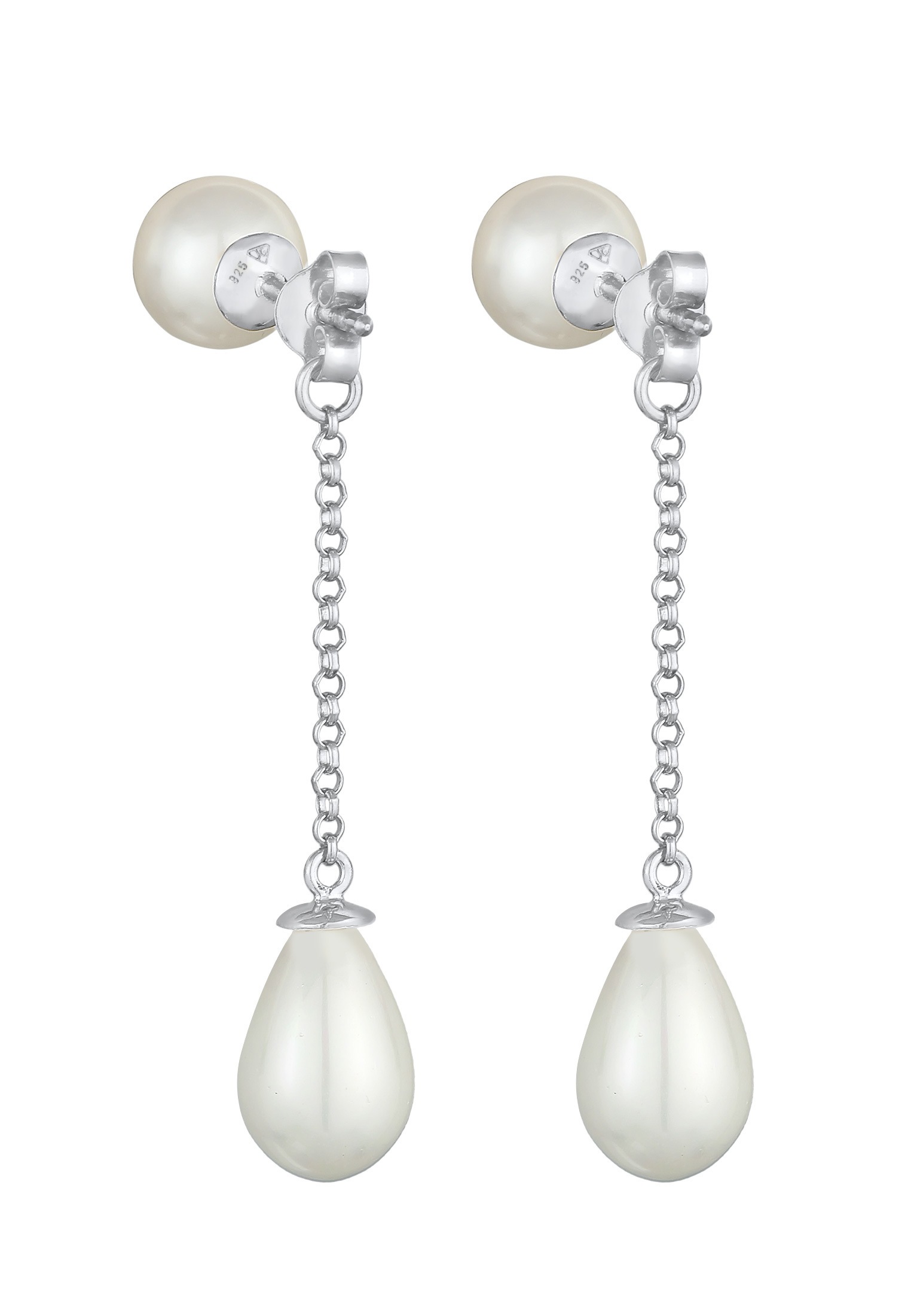 Nenalina Paar Ohrstecker »Ohrringe Earjacket Muschelkernperlen 925 Silber«