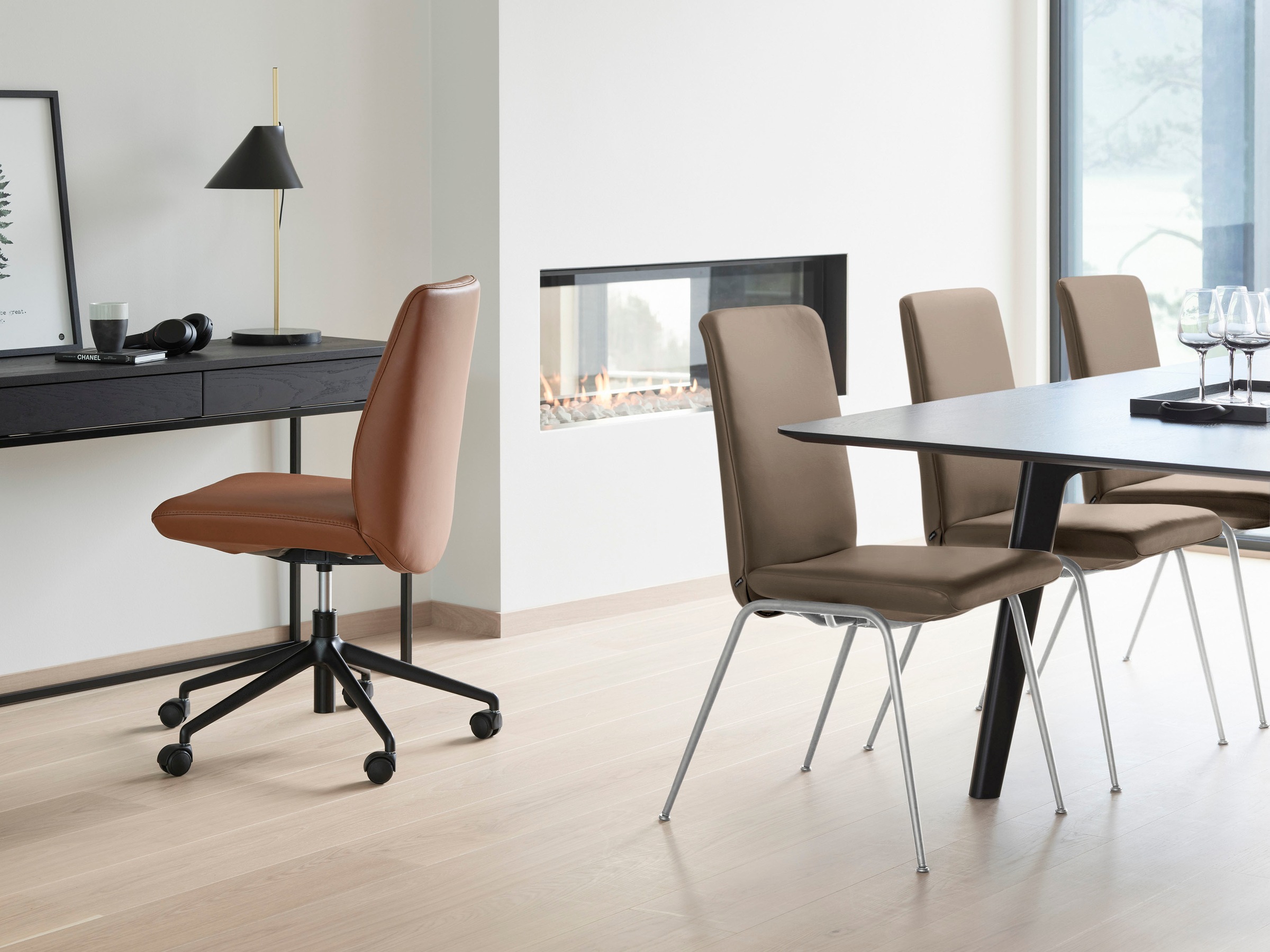 Stressless® Polsterstuhl »Laurel«, Leder BATICK, Low Back, Größe L, mit Beinen aus Stahl in Chrom matt