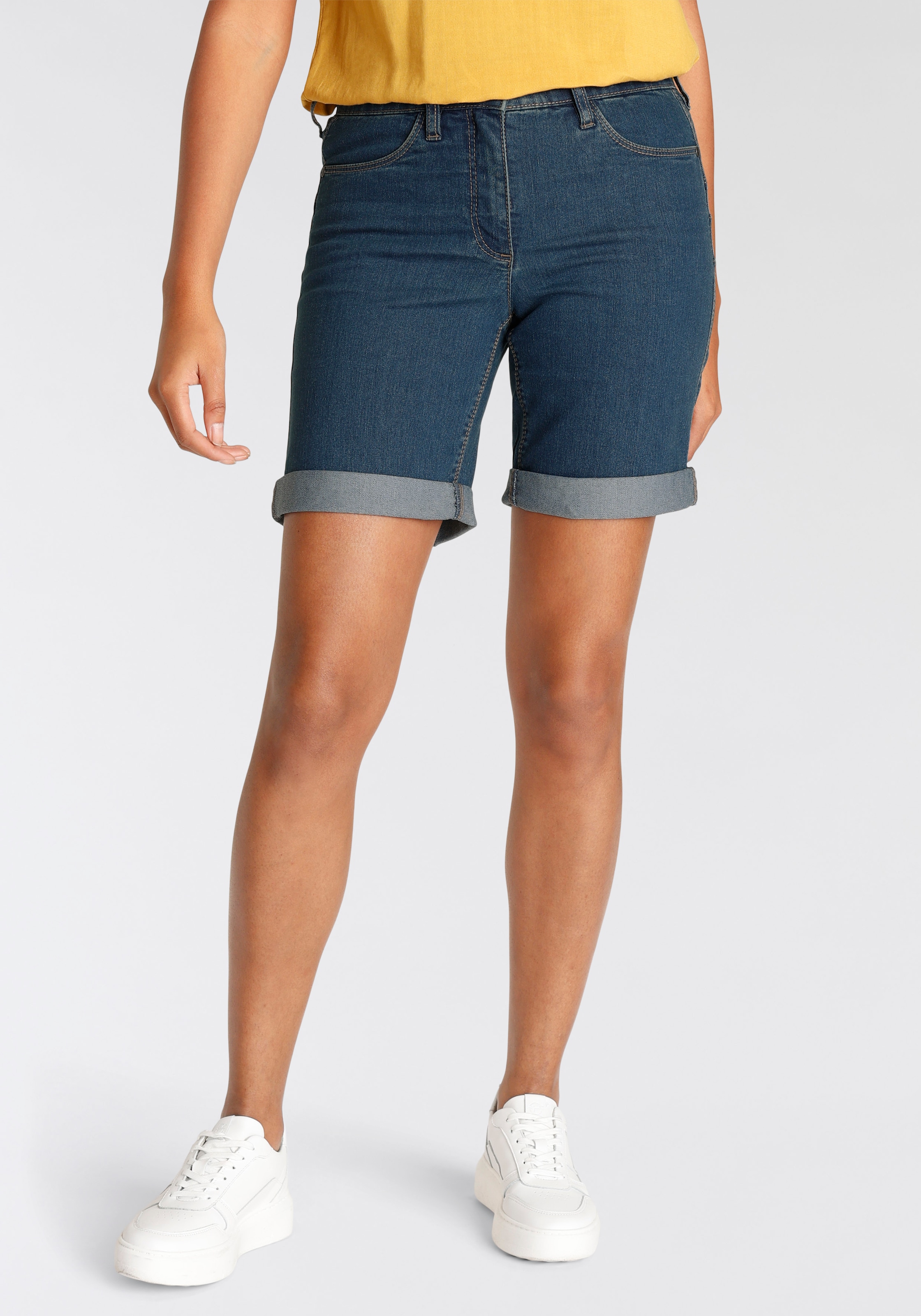 Arizona Jeansbermudas, weite Passform, kurze Beinform, hohe Leibhöhe