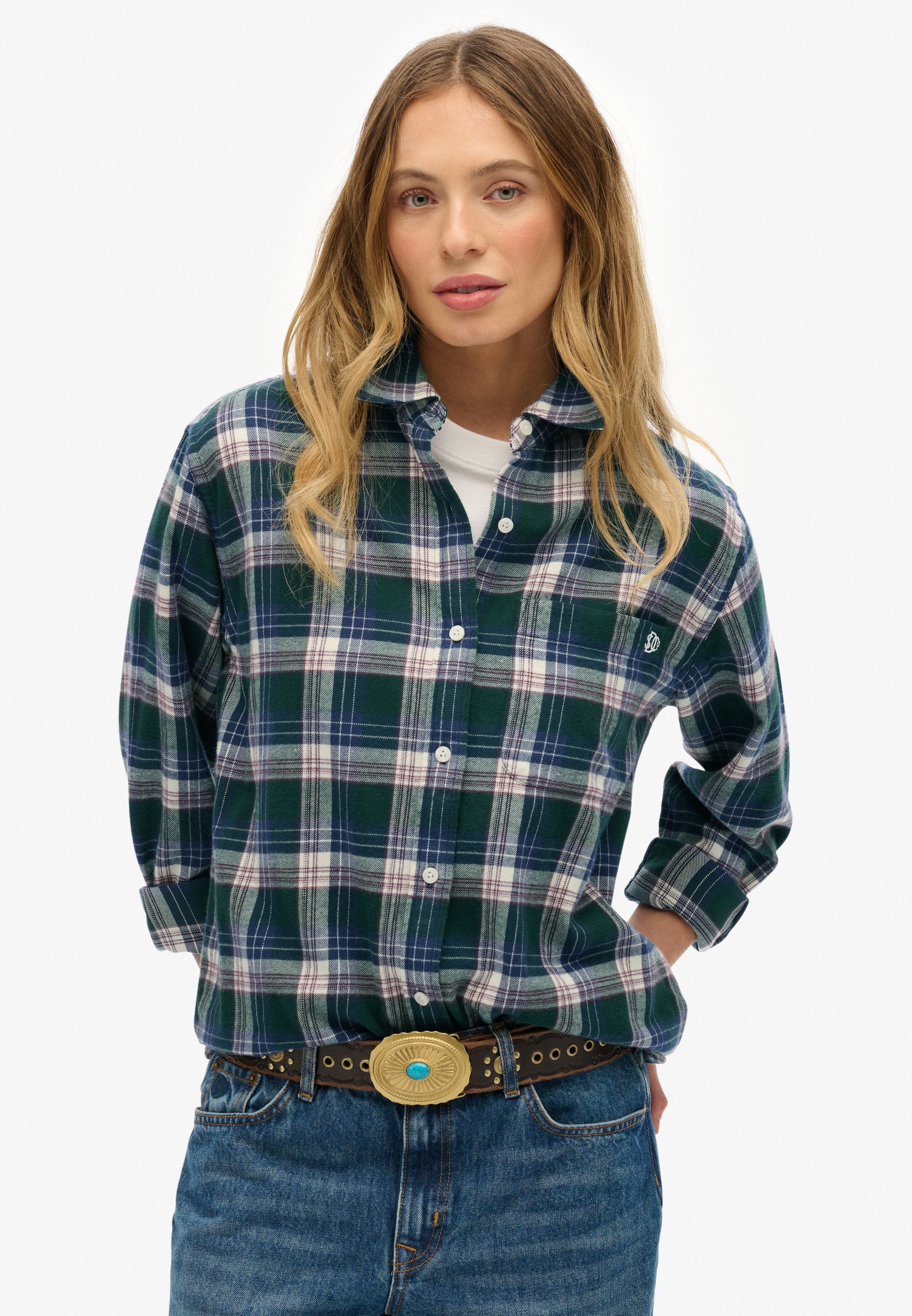 Superdry Karobluse »CHECK FLANNEL BOYFRIEND SHIRT«
