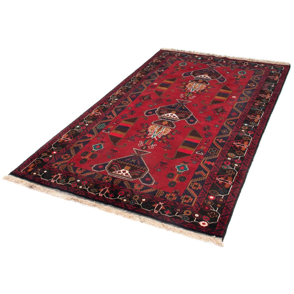 morgenland Hochflor-Läufer »Belutsch Medaillon Rosso 190 x 109 cm«, rechteckig