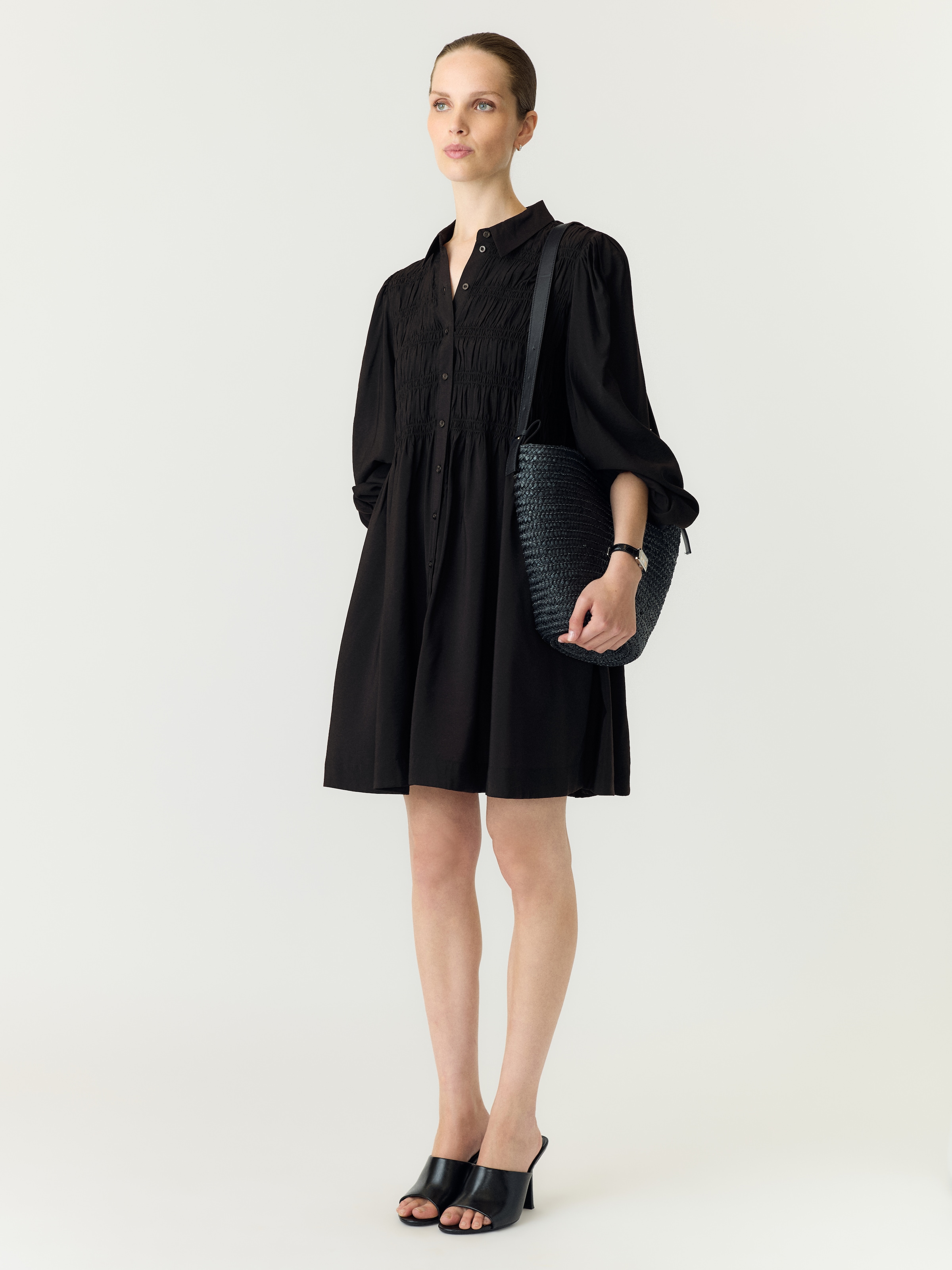Y.A.S Smokkleid »YASPALA LS SMOCK SHIRT DRESS S. NOOS« Viskosemischung