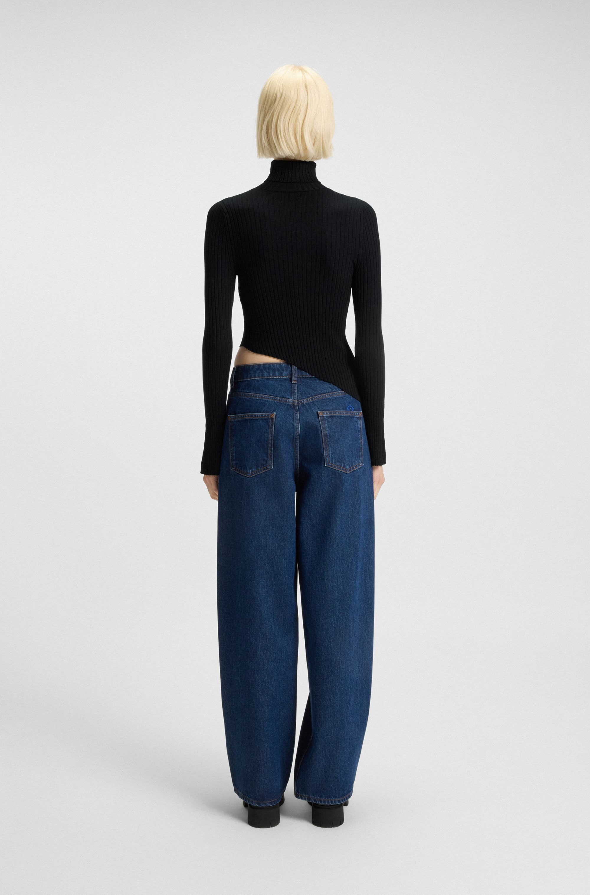 HUGO Blue Rollkragenpullover »Somyna«, Slim Fit, mit asymmetrischem Saum
