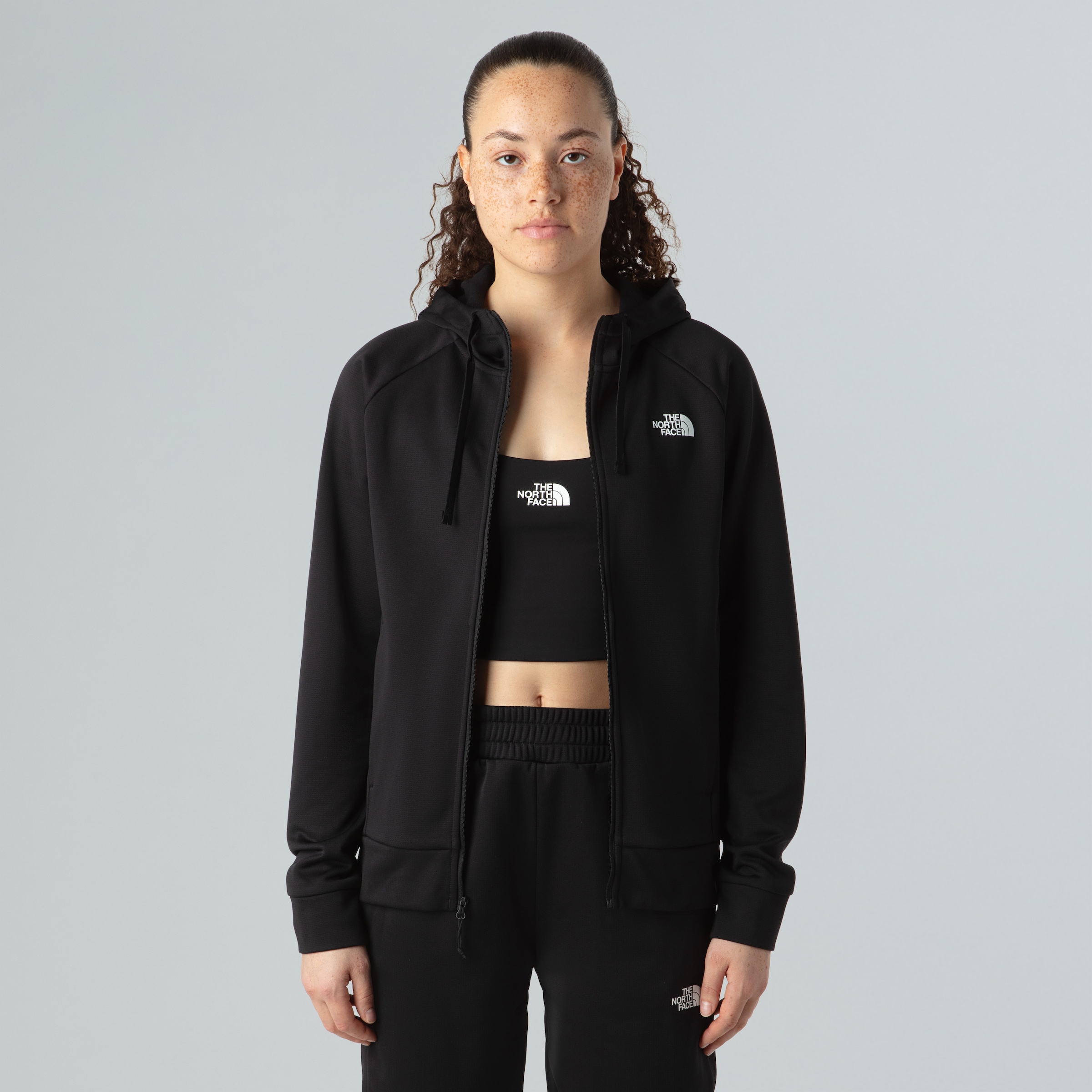 The North Face Fleecejacke »W REAXION 2.0 HOODED FULL ZIP JACKET«, (1 St.), mit Kapuze