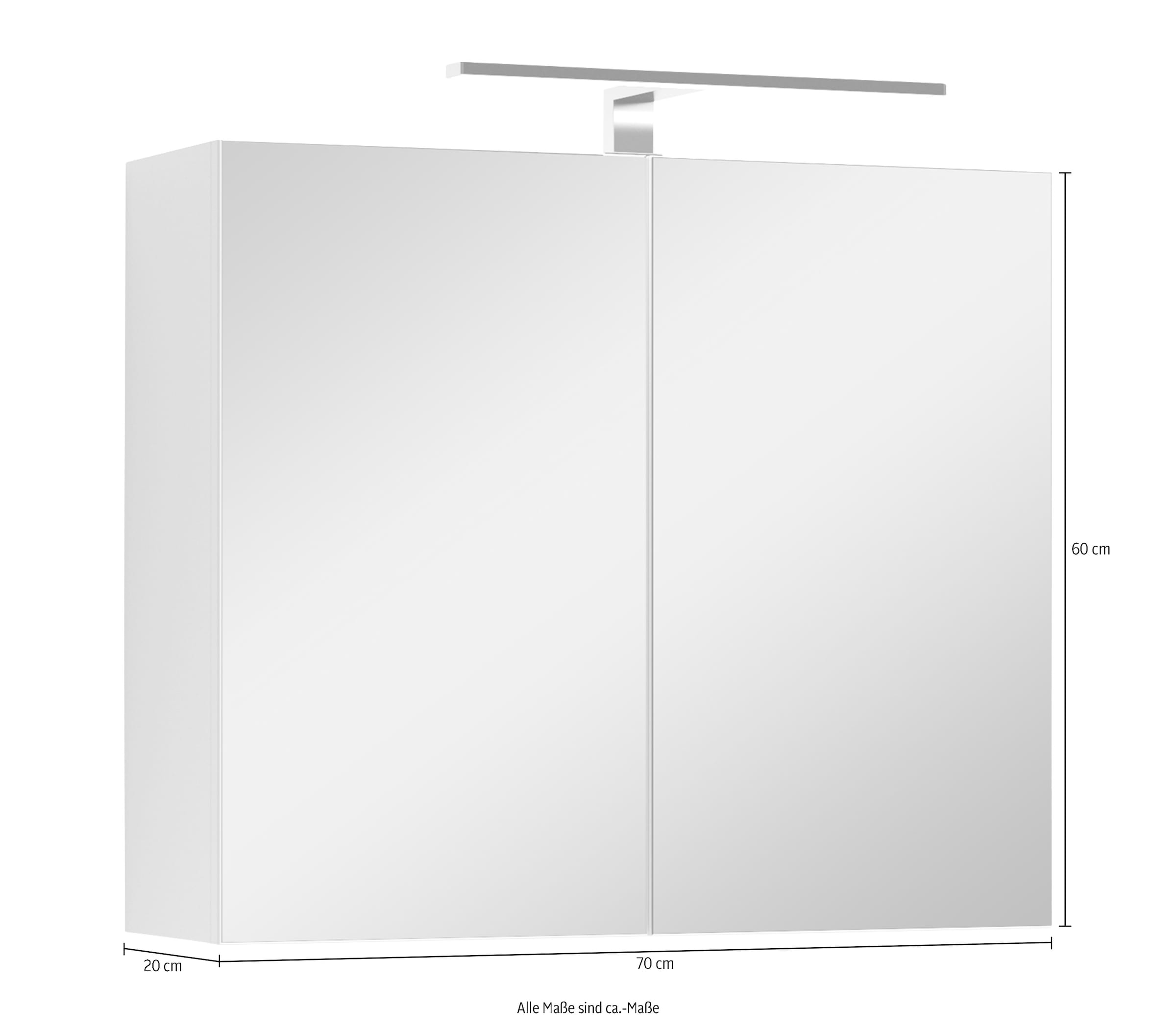 byLIVING Spiegelschrank »Spree«, Breite 70 cm, 2-türig, mit LED Beleuchtung  und Schalter-/Steckdosenbox online kaufen | mit 3 Jahren XXL Garantie