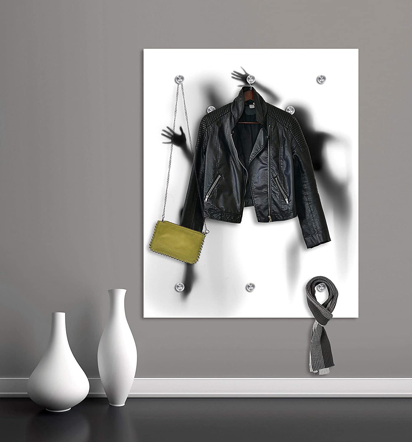 queence Garderobenleiste »Girlsclub«, Wand Garderobe, stylisch, weiß, platzsparend