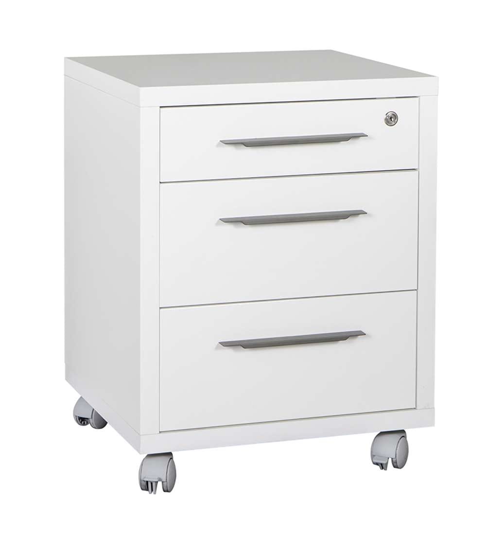 Composad Rollcontainer »DISEGNO, mit 3 Schubladen,«, davon 1 abschließbar, Höhe 63 cm, 100% recyceltes Holz, Made in Italy