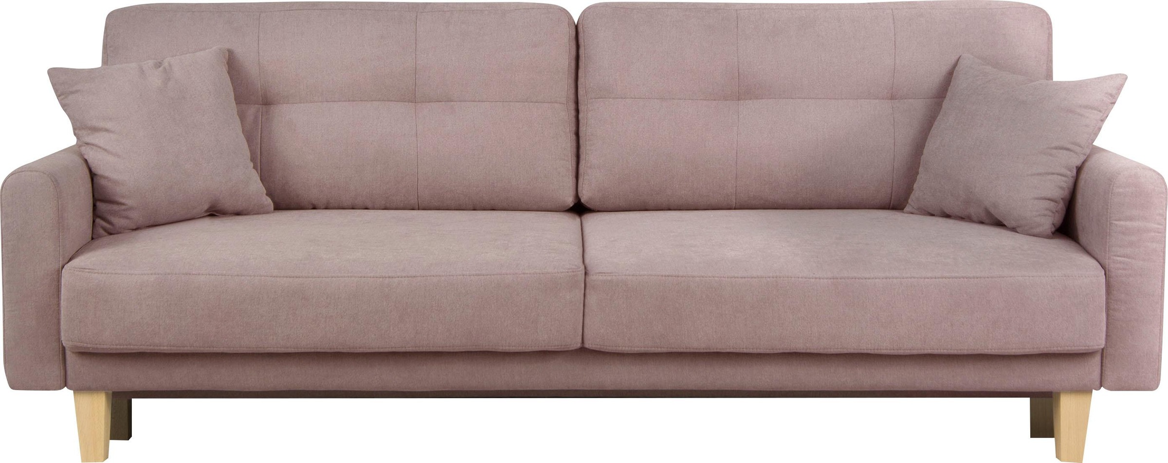 Home affaire 3-Sitzer »TRIPLO optionale Schlafsofa mit Bettkasten, Maße B/T/H: 215/100/89 cm«, Wahlweise Bettfunktion - Liegefläche 145x191 cm, Rücken-, Zierkissen