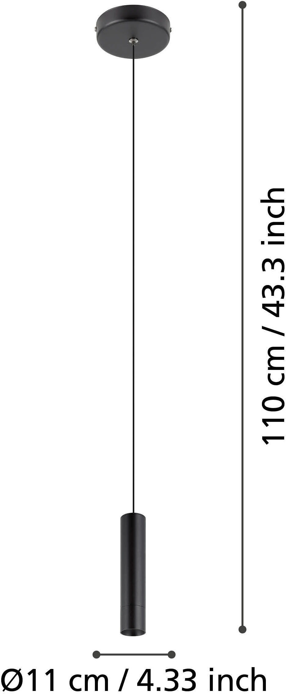 EGLO Hängeleuchte »ALMUDAINA Pendellampe - Stahl - LED - 1X5W - IP20« LED-Modul 1 Stk. Warmweiß Hängelampe, Deckenlampe, Wohnzimmer, Esszimmer, H110 x Ø4 cm