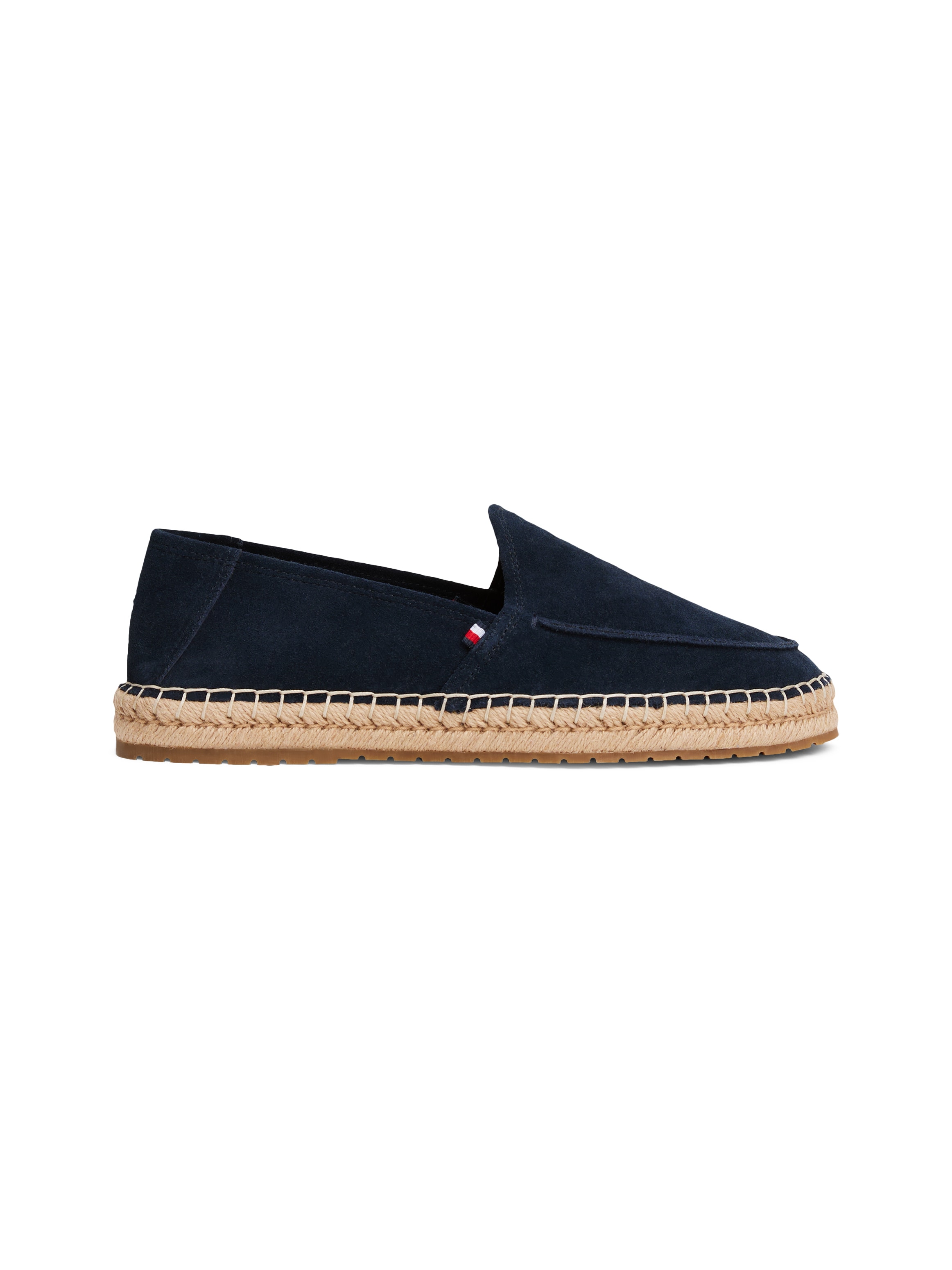 Tommy Hilfiger Espadrille »HILFIGER FLEX ESPA SUEDE LOAFER«, Sommerschuh, Schlupfschuh, Slipper mit Bastbezug am Plateau