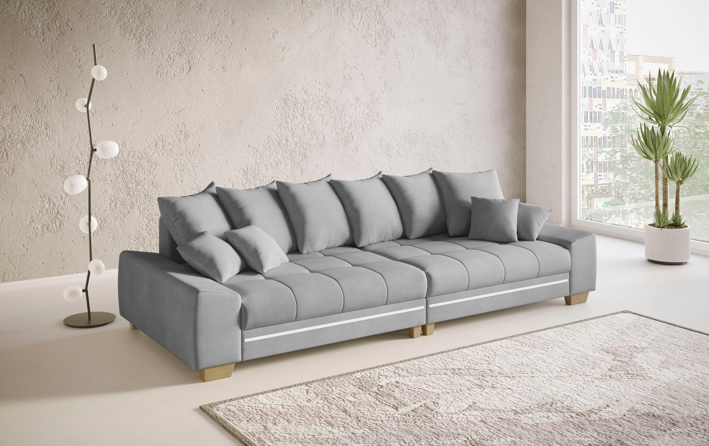 Mr. Couch Big-Sofa »Nikita II«, mit RGB-LED Beleuchtung, Kaltschaumpolsterung bis 140 kg belastbar