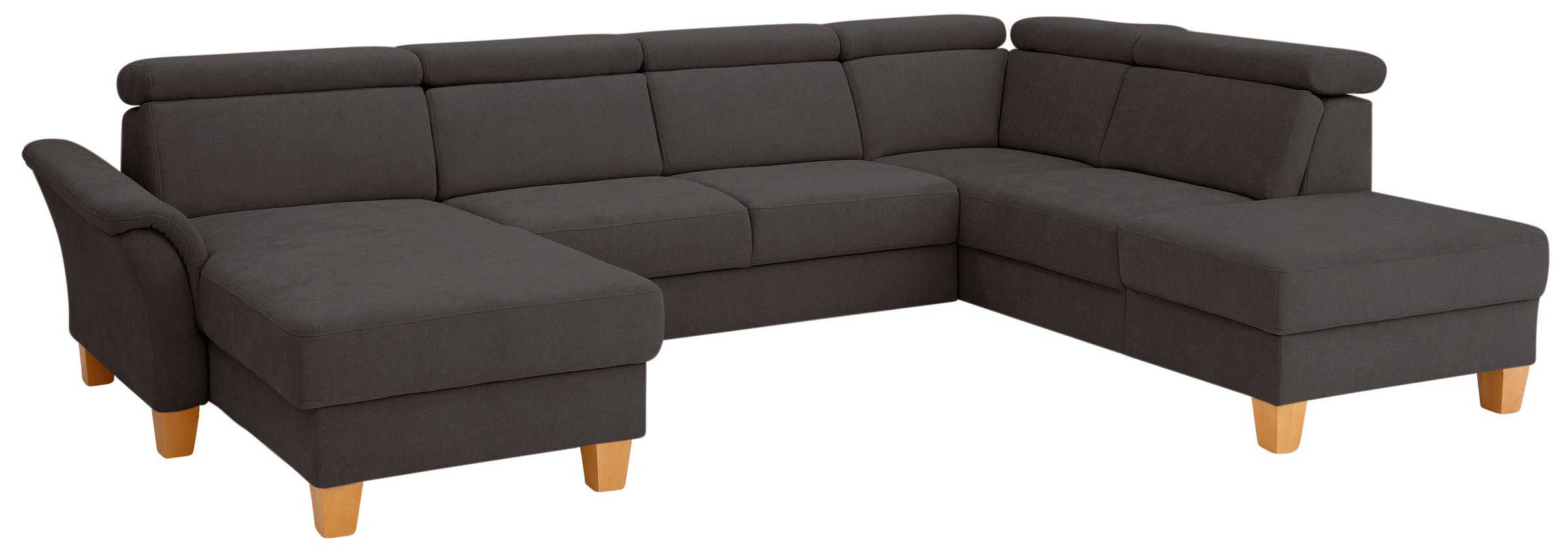Home affaire Wohnlandschaft »Conville U-Form«, Kopfteilverstellung wahlweise mit Bettfunktion und Bettkasten