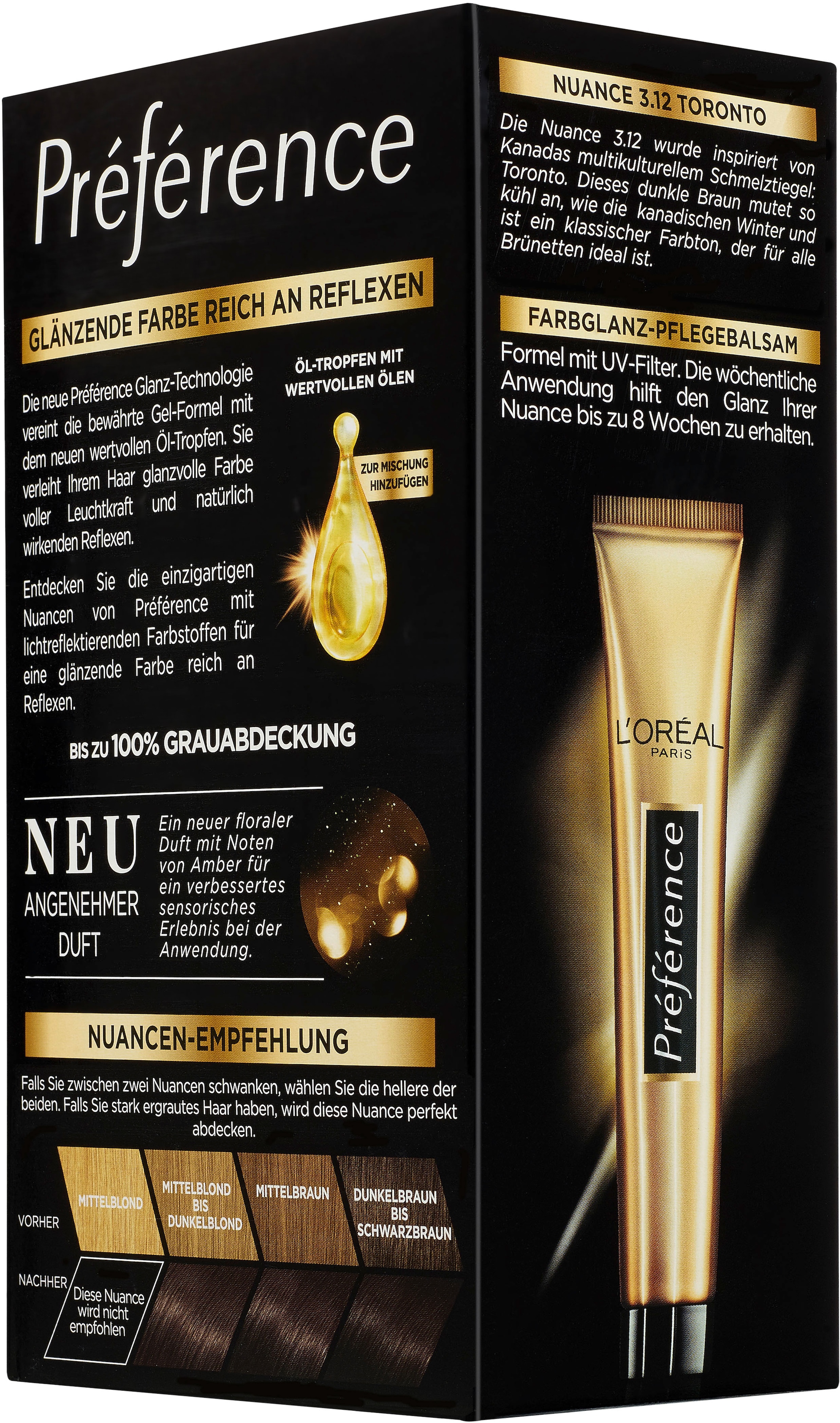 L'ORÉAL PARIS Coloration »Préférence«, (3 tlg.), mit pflegender Formel