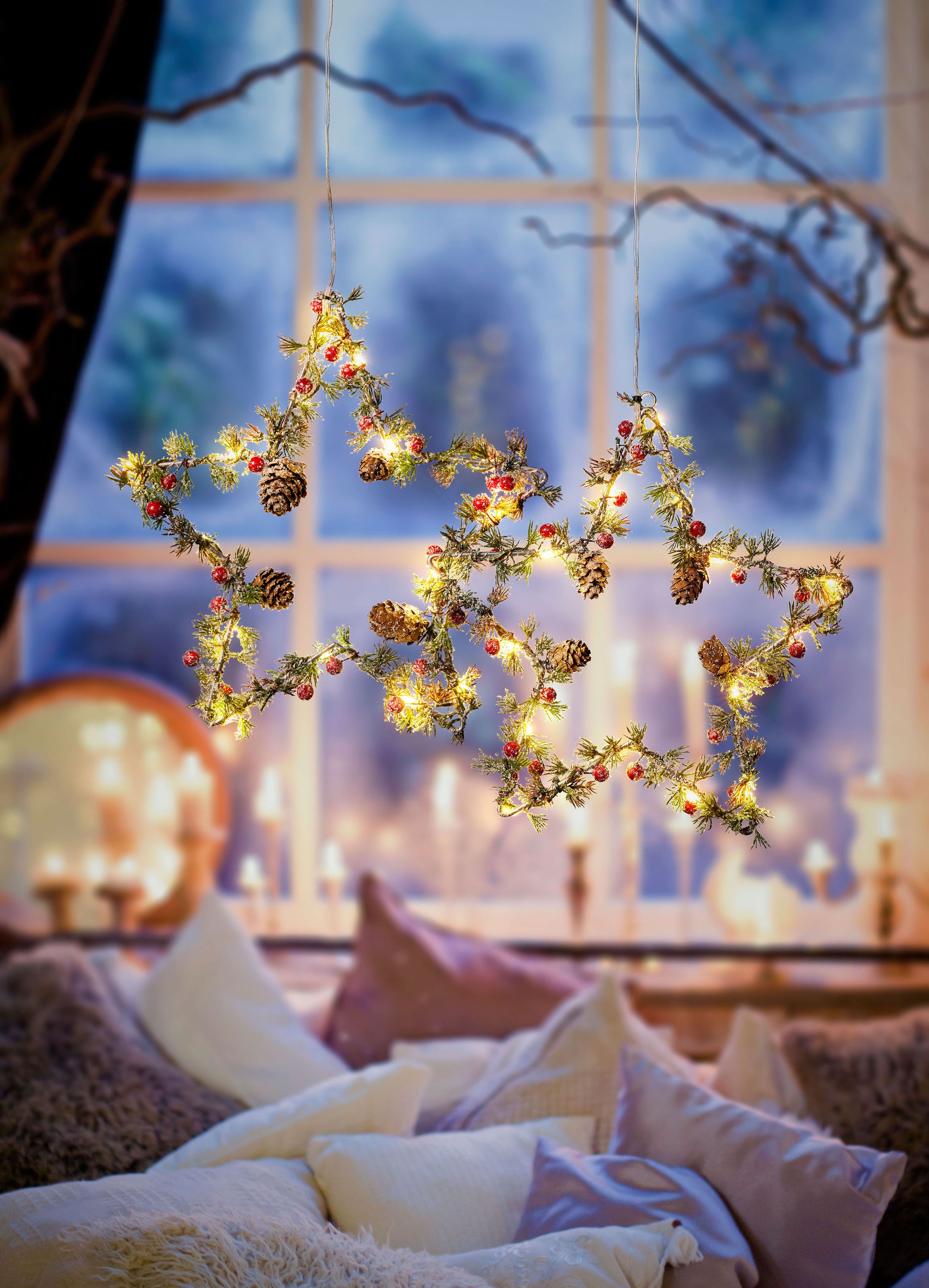 Aufhängen, LED XXL zum Ø Früchte Jahren Stern und Set, Garantie Zapfen«, ca. 3 cm, 27 kaufen Weihnachtsdeko 2er BONETTI mit | »Weihnachtsstern, online