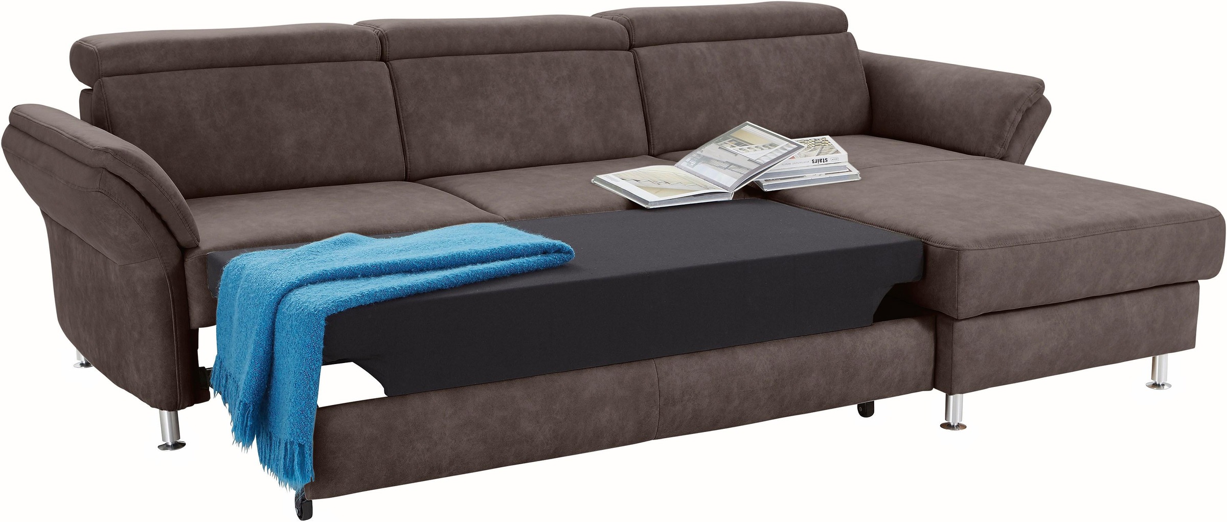 sit&more Ecksofa »Avignon L-Form«, Kopfteilverstellung, wahlweise mit Bettfunktion und Bettkasten