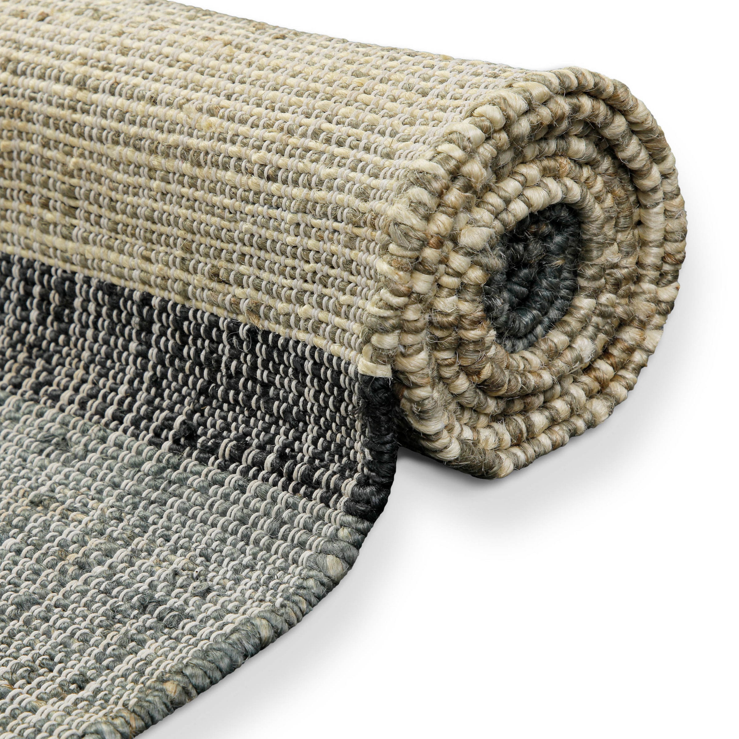 OTTO home Teppich »Bennii«, rechteckig, 4 mm Höhe, 80% Jute, handgewebt, mit Fransen, Wohnzimmer, Naturfaser