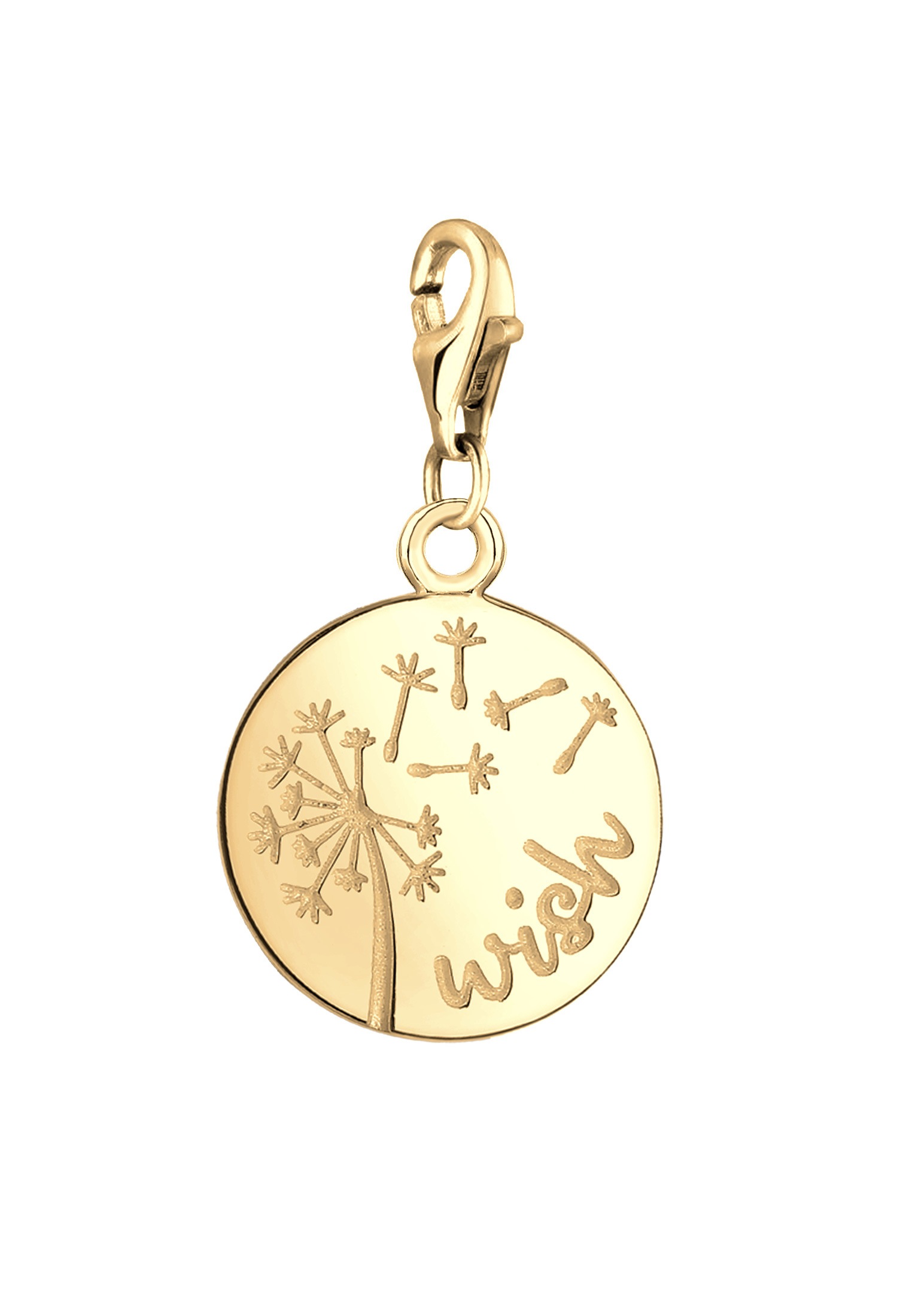 Nenalina Charm Blume »Charm Pusteblume Anhänger Rund vergoldet 925 Silber«