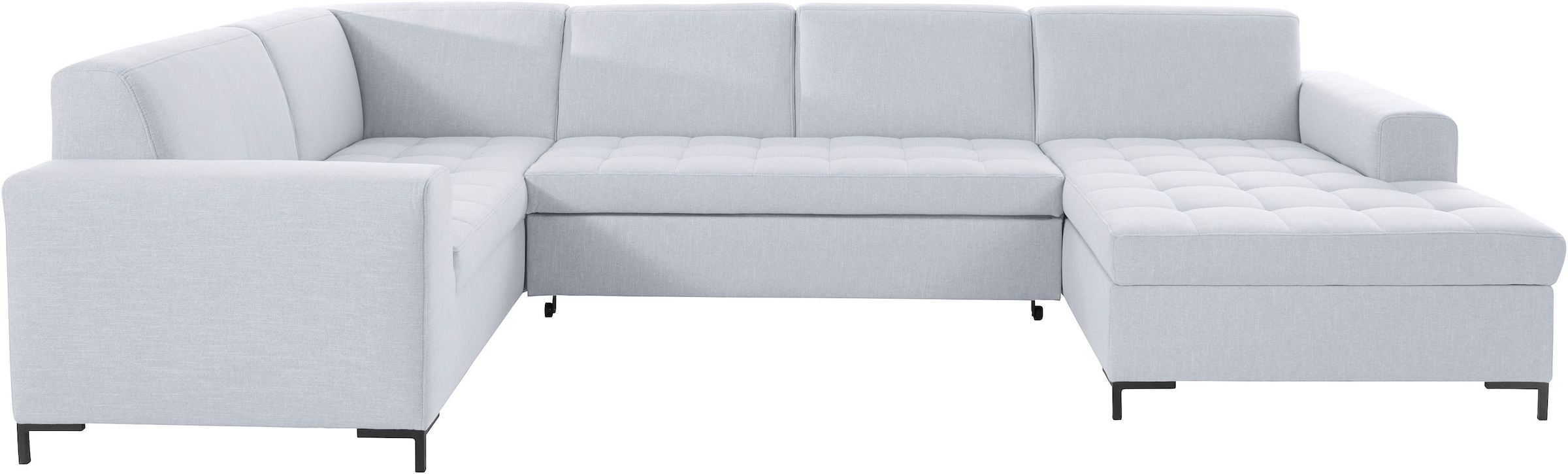 OTTO products Wohnlandschaft »Grazzo, aktuelle Steppung im Sitz, viel Platz, U-Form, Breite 332cm« hochwertige Stoffe aus recyceltem Material, Steppung im Sitzbereich