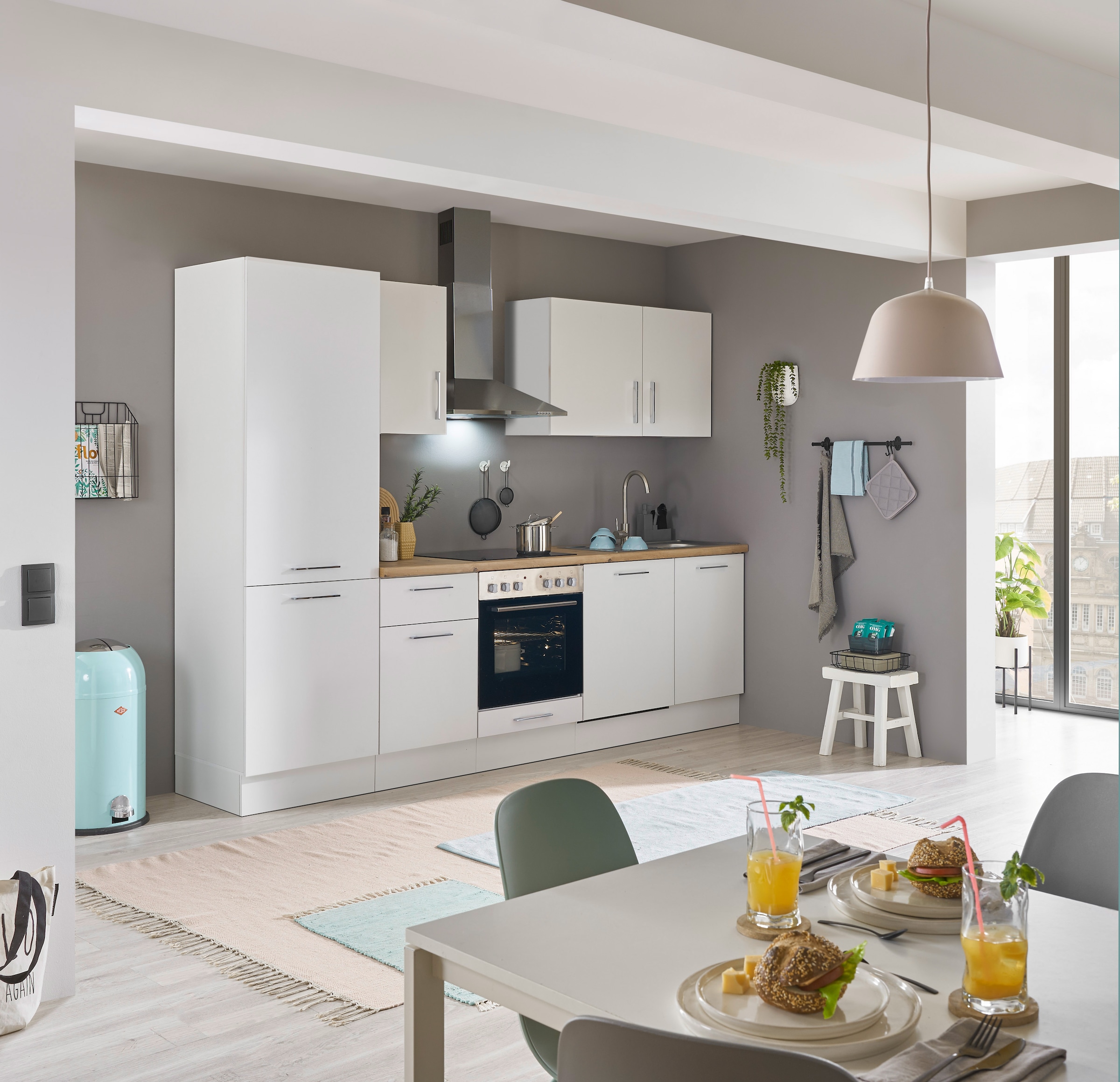 BASIC by Balculina Küchenzeile »Turin«, Breite 280 cm, wahlweise mit E-Geräten