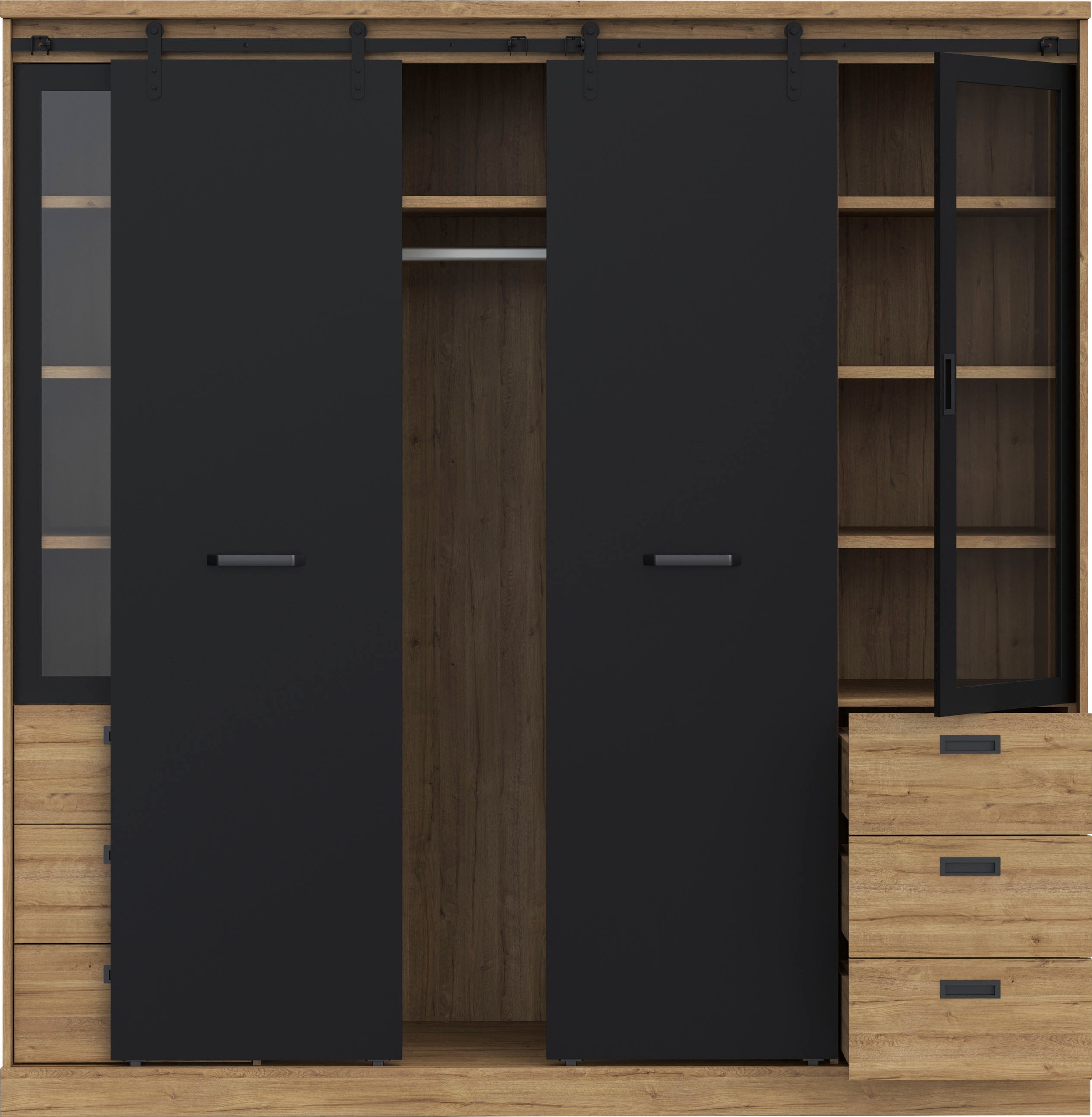 FORTE Kleiderschrank, mit Beleuchtung