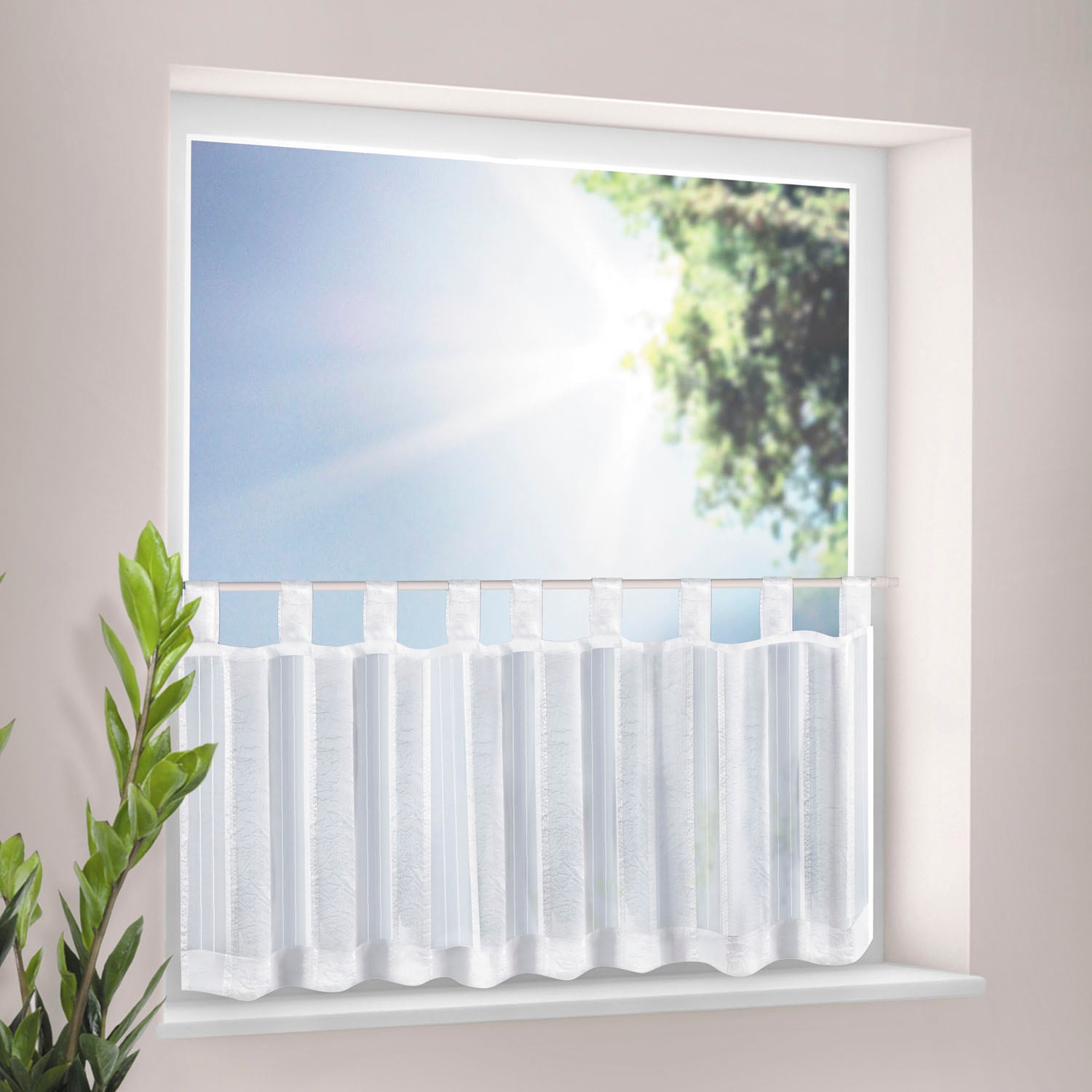 Gerster Scheibengardine »Willi«, (1 St.), HxB: 50x150, mit gecrashtem Streifendesign