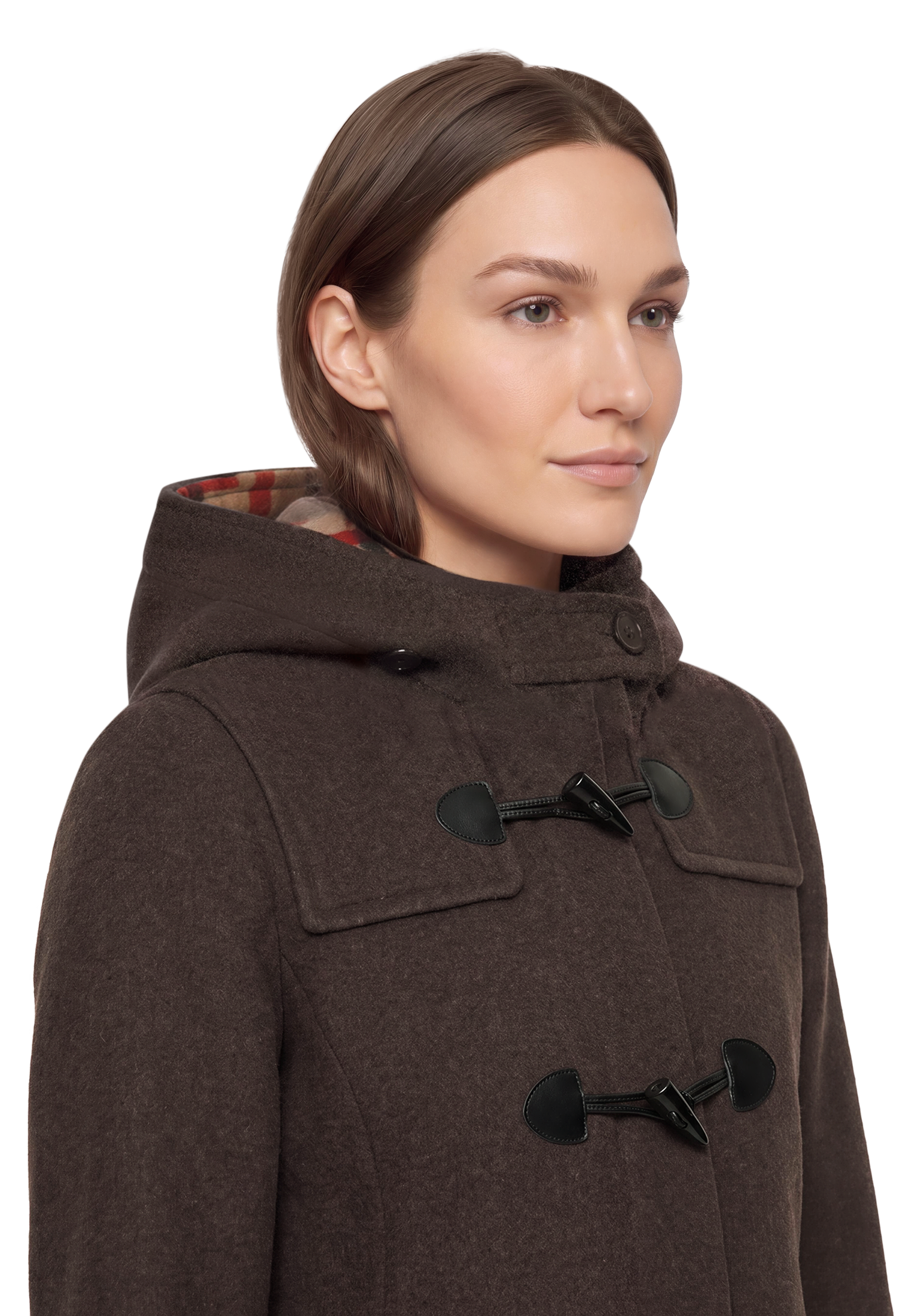 Gil Bret Dufflecoat Dufflecoat mit Kapuze und kariertem Inlay