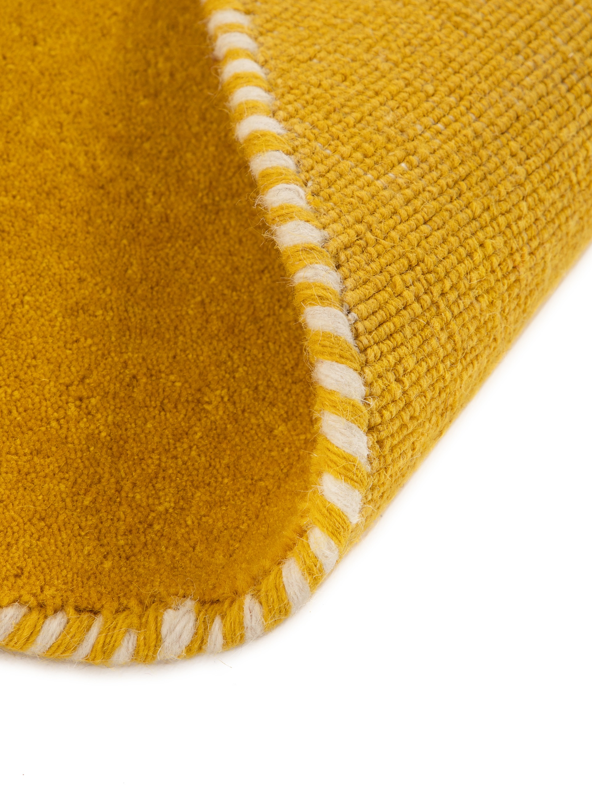 carpetfine Wollteppich »Gabbeh Lola Uni«, rund, 14 mm Höhe, mit natürlichem Pflanzenmaterial von Hand gewebt, auch als Läufer