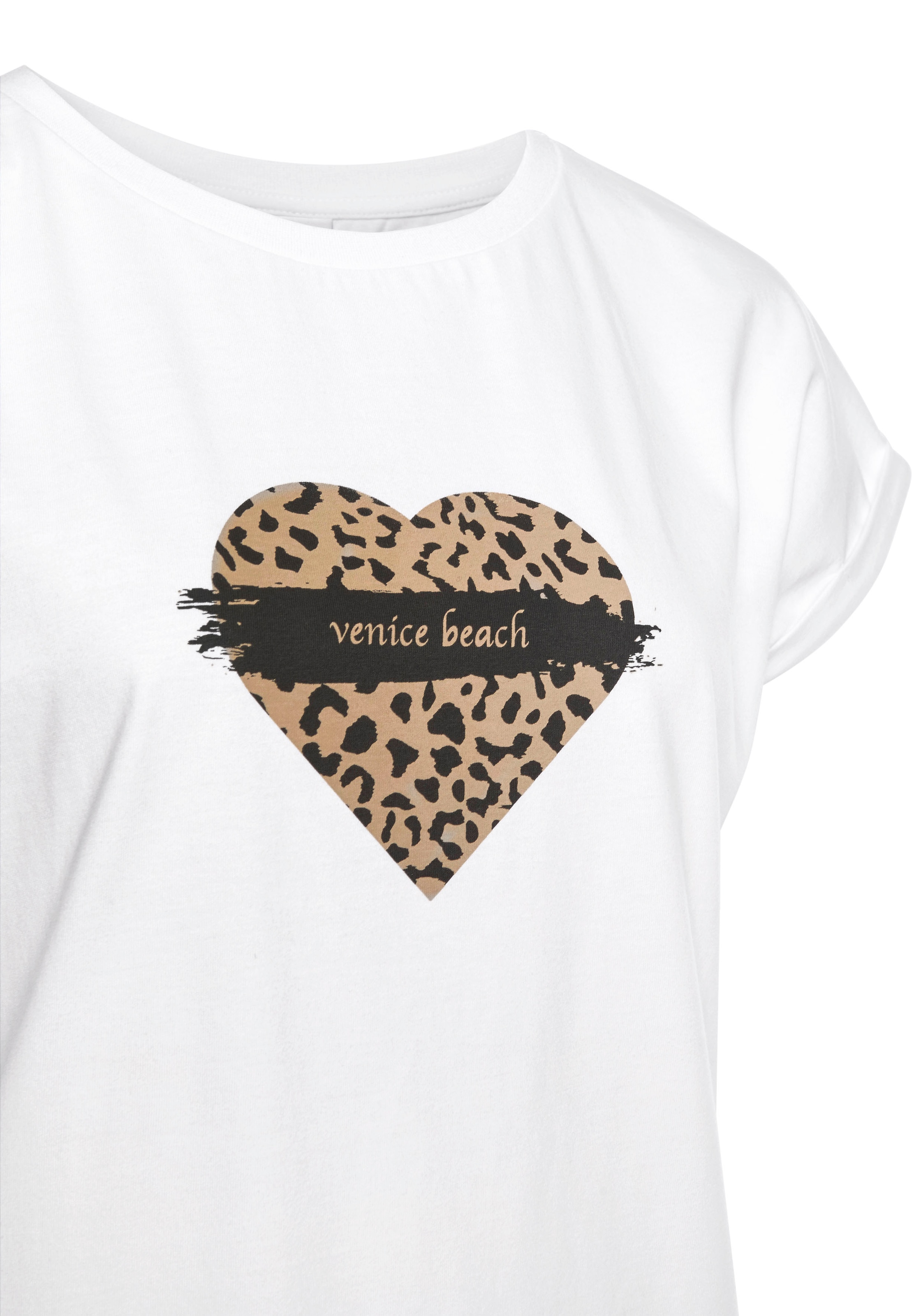 Kurzarmshirt, aus Baumwolle, bei T-Shirt ♕ lockere Passform Venice Beach mit Frontprint,