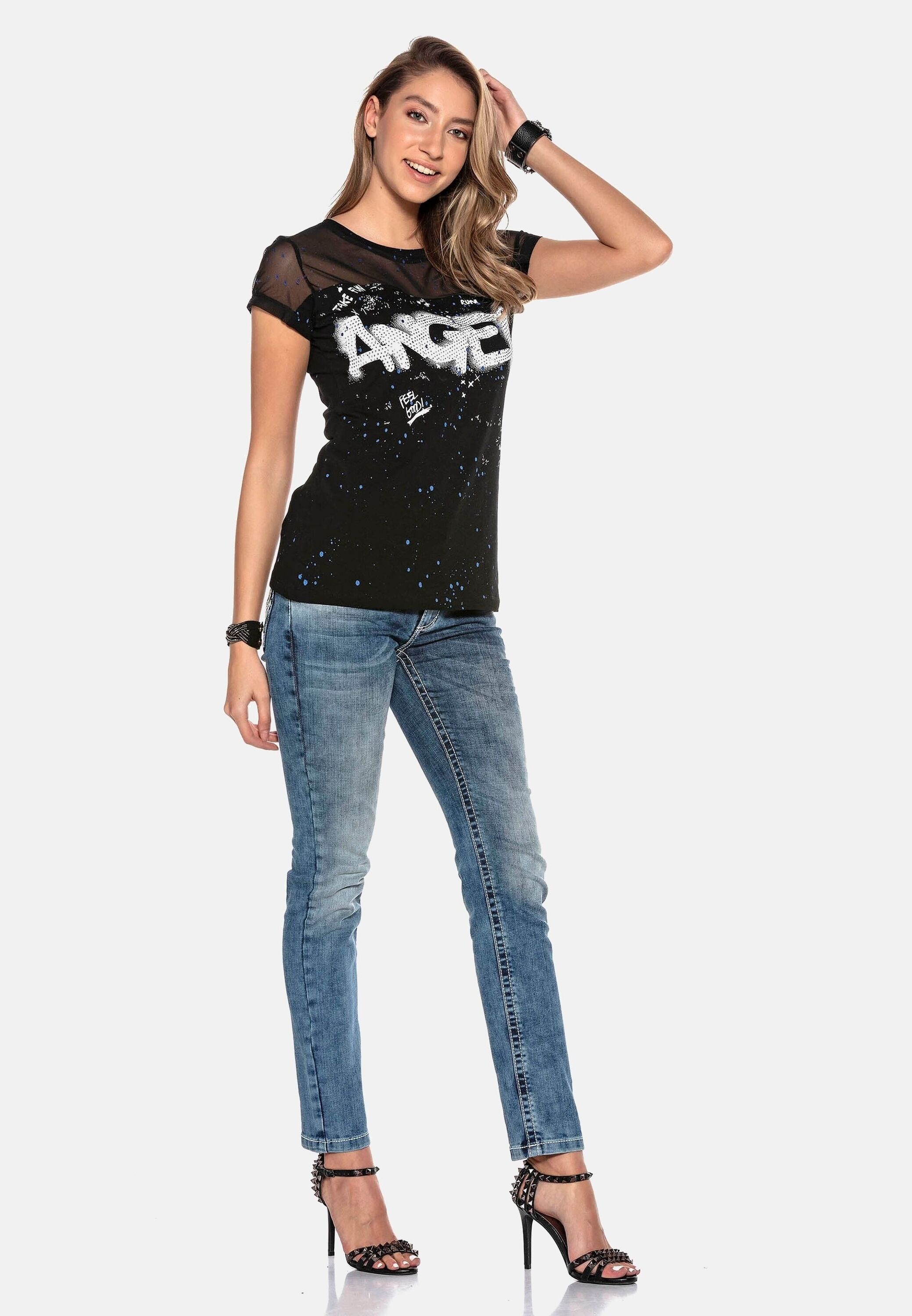 Cipo & Baxx Slim-fit-Jeans »Cipo & Baxx Jeans« mit Flügel Design, WD401