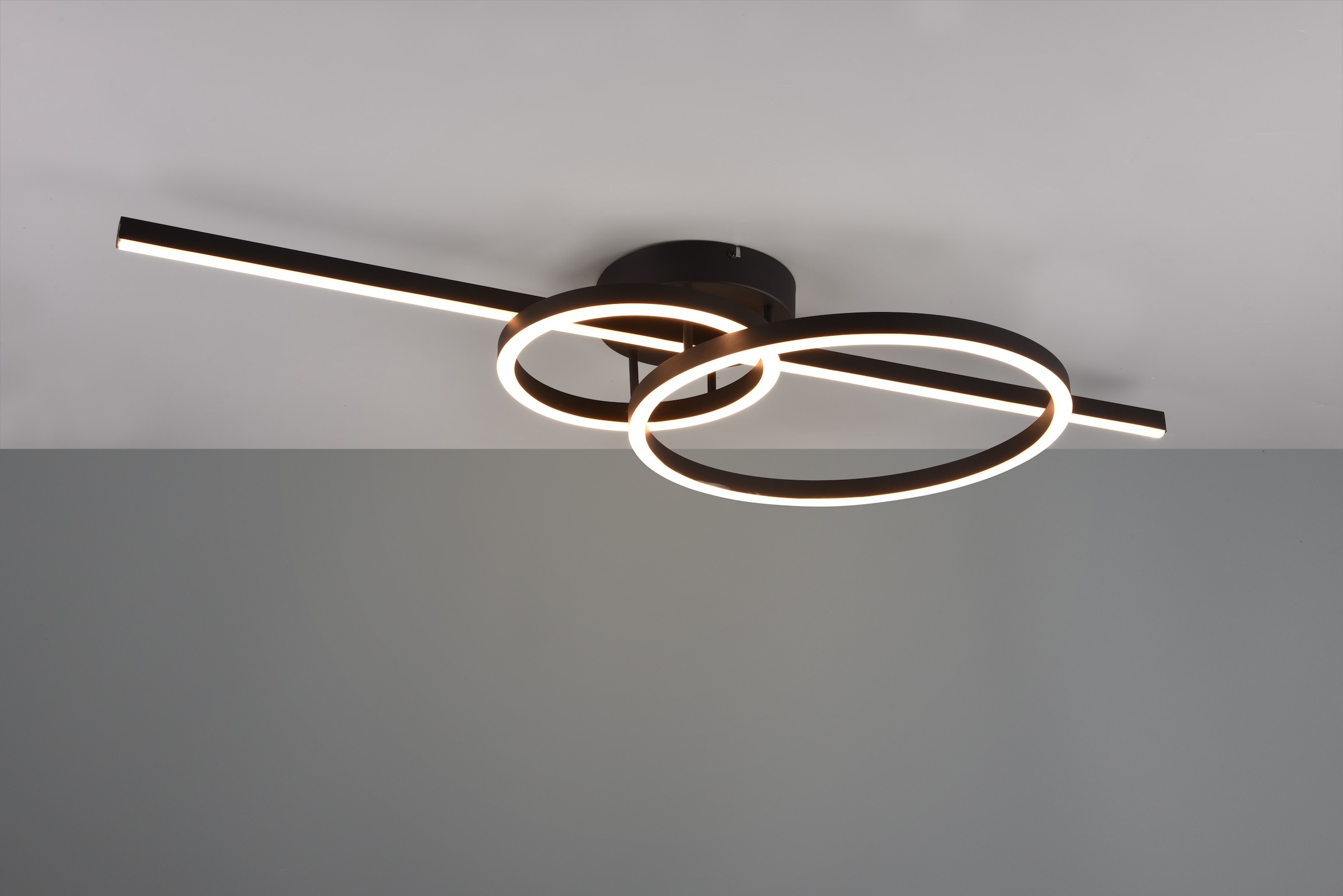 TRIO Leuchten LED Deckenleuchte »MONTILLA, Deckenlampe mit Fernbedienung Lichtfarbe einstellbar dimmbar«, 1 flammig, Leuchtmittel LED-Board | LED fest integriert, Memoryfunktion + Nachtlicht, als Wandlampe oder Deckenlampe 6300 Lumen