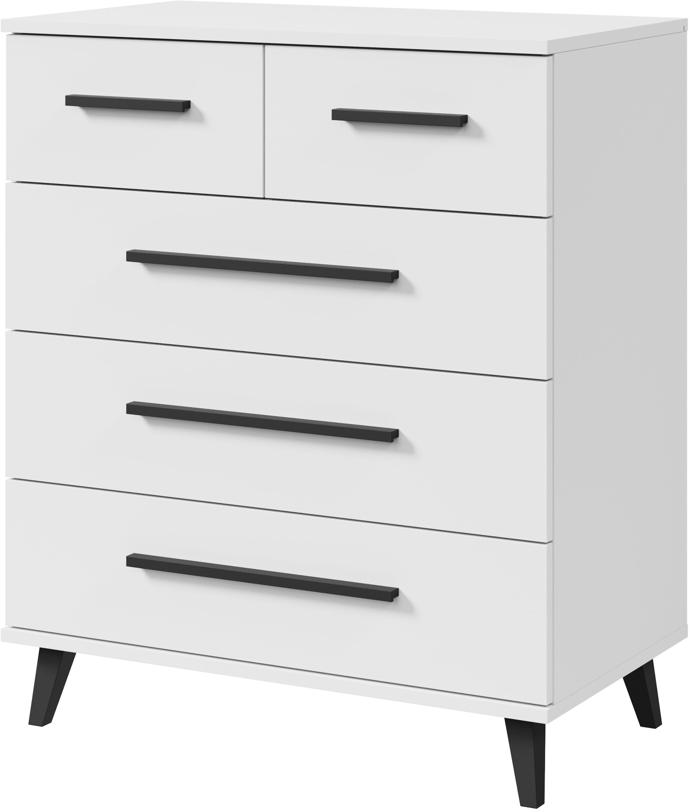 INOSIGN Sideboard »Lagos, Kommode, 5 Schubladen, schwarze Griffe & Füße«, (Wäscheschrank Bestseller in Top Qualität), modernes Design, B/T/H je 70/39,5/82,5 cm, pflegeleichte Oberfläche