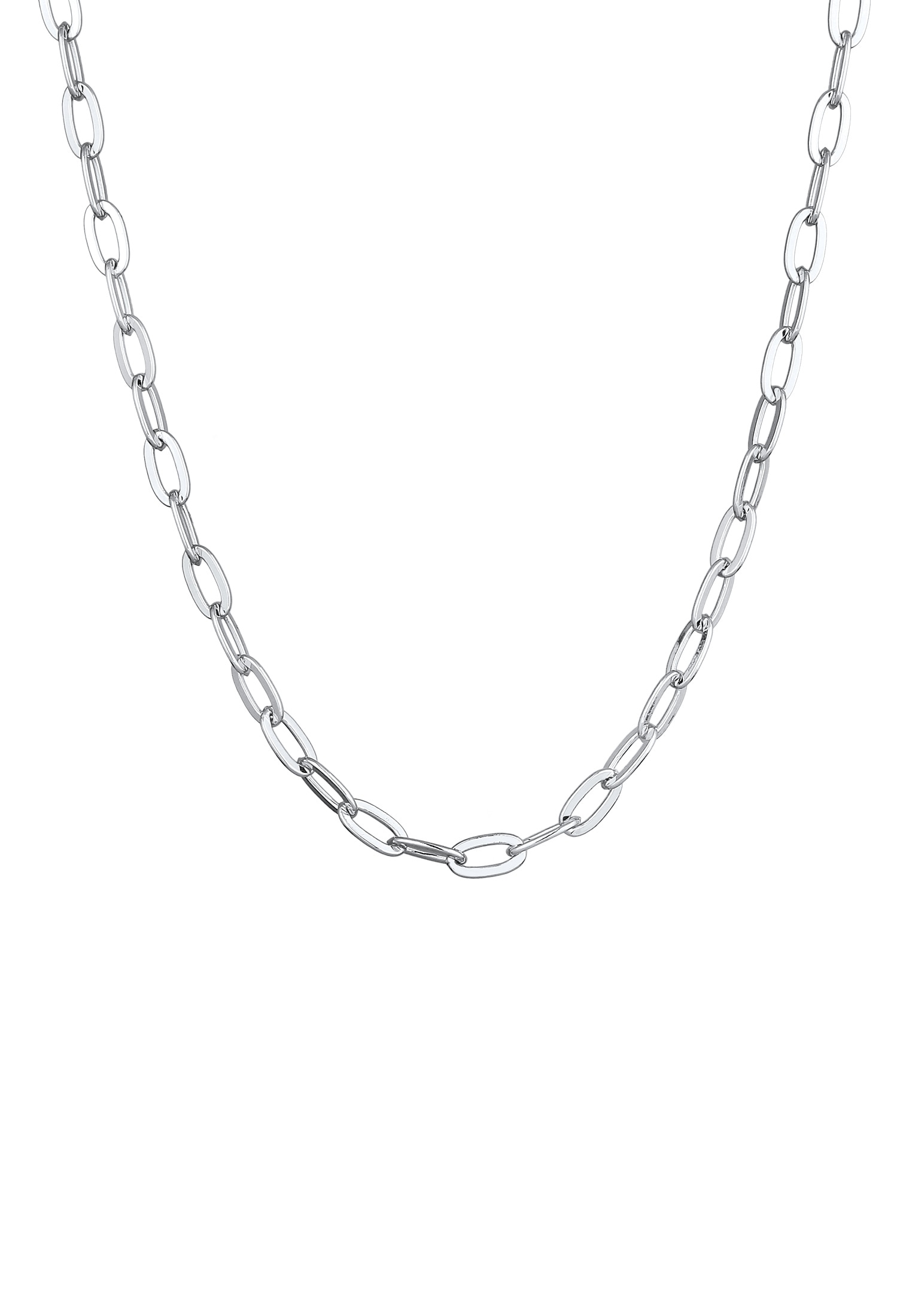Elli Kette ohne Anhänger »Halskette Gliederkette Oval Silberfarben«