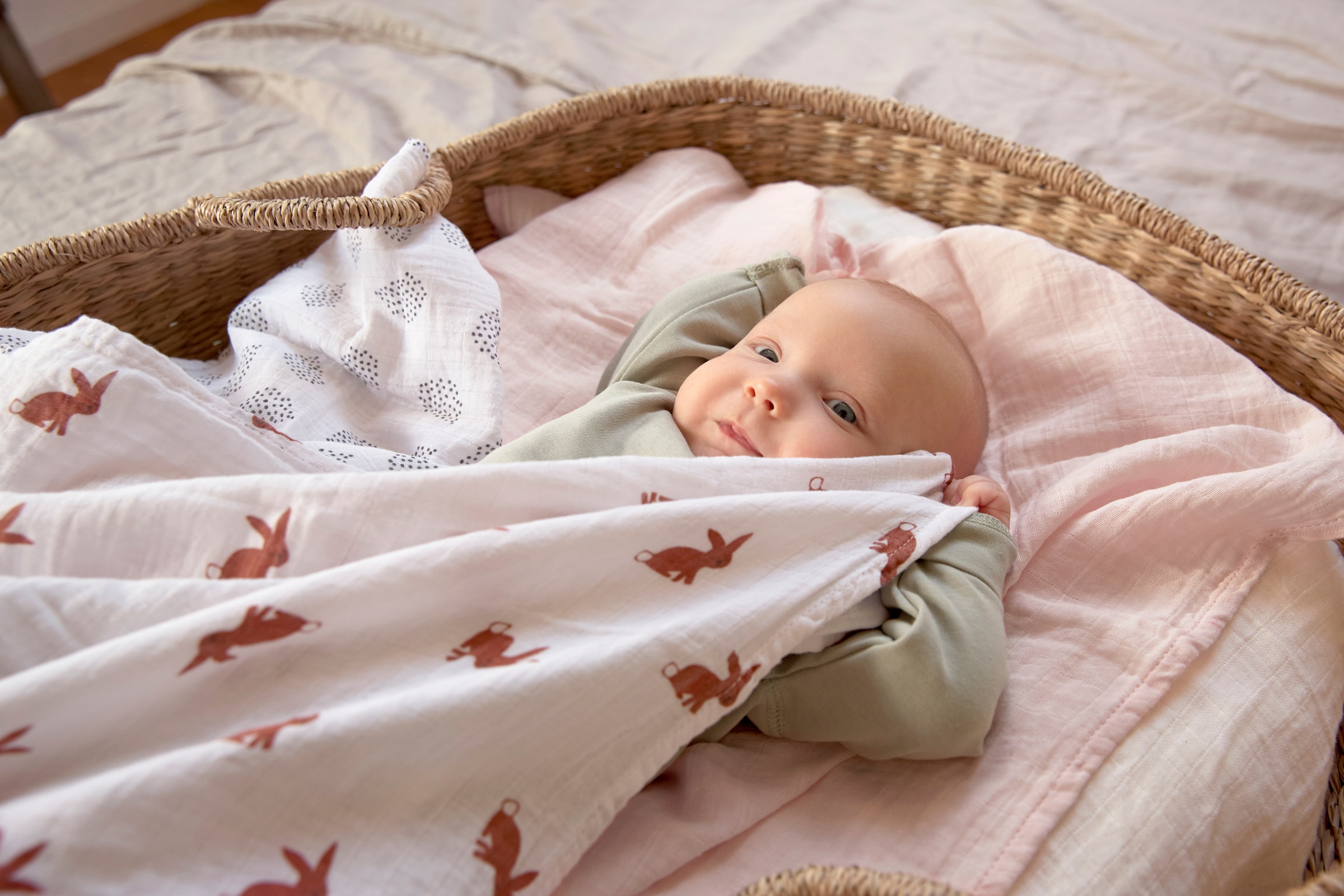 LÄSSIG Stoffwindeln »Little Forest, Hase, Mulltuch Set M«, (Set, 3 St.), PETA-approved vegan
