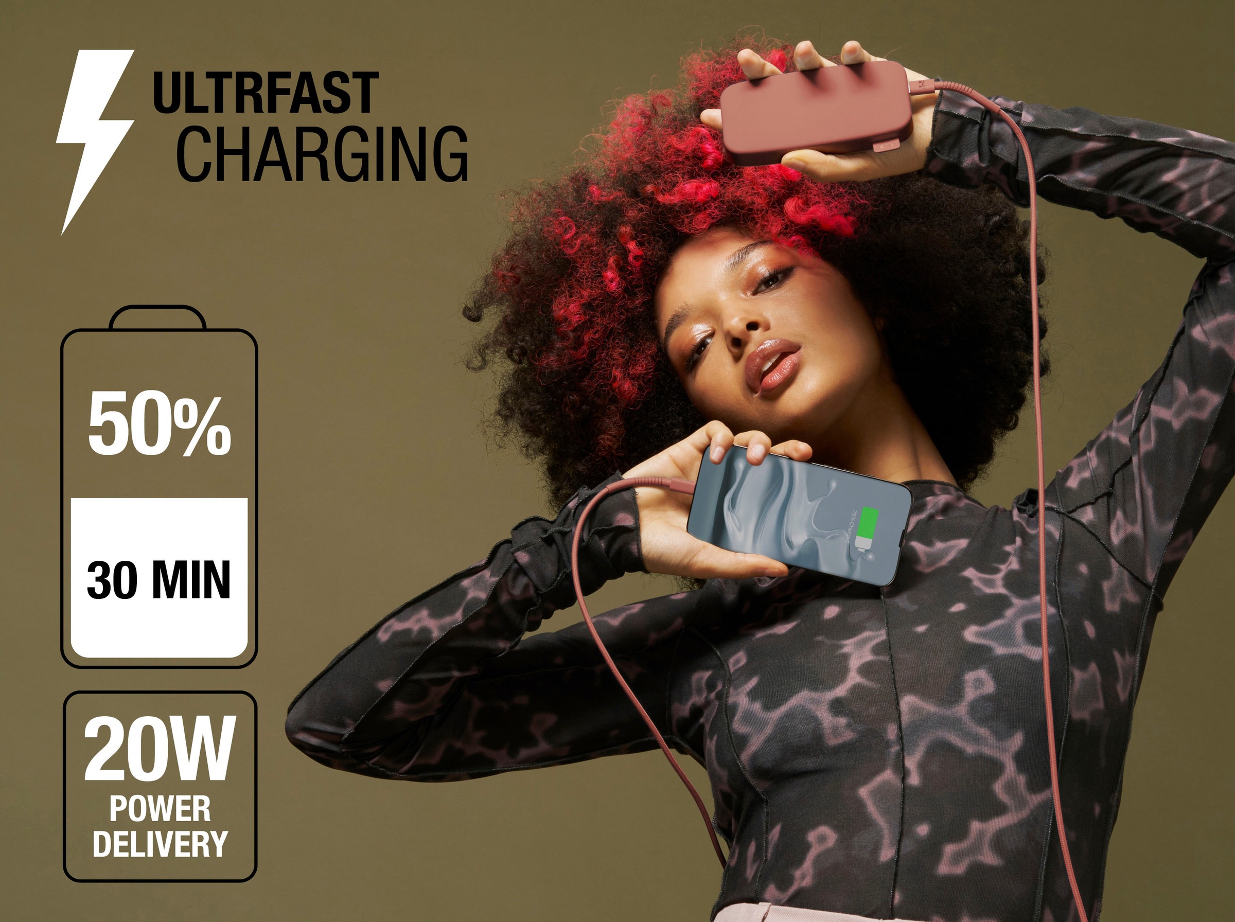 Fresh´n Rebel Powerbank »Power Pack 12000mAh mit USB-C, Ultra Fast Charge & 20W PD«