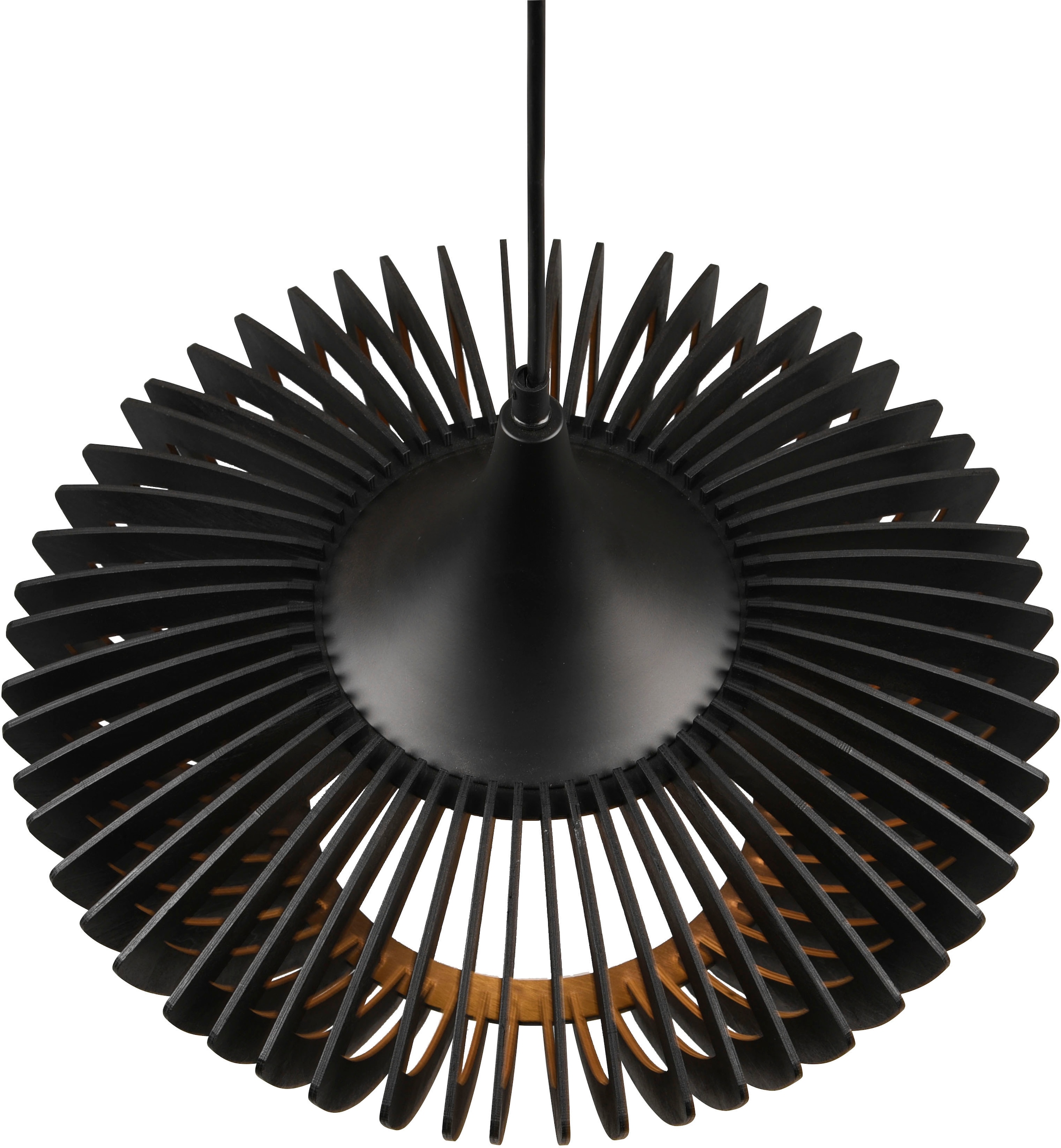 TRIO Leuchten Pendelleuchte »Colino« E27 1 Stk. warmweiß - kaltweiß Hängelampe mit Holzschirm Ø40cm höhenverstellbar bis 150cm, exkl 1xE27