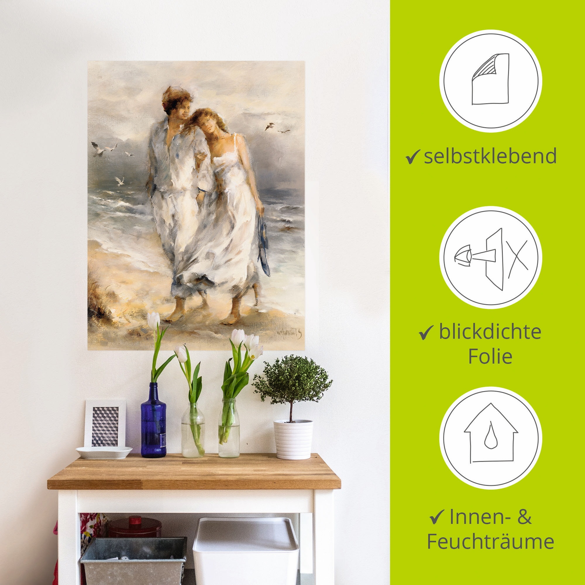Artland Wandbild »Verliebt«, Paar, (1 St.), als Leinwandbild, Poster, Wandaufkleber in verschied. Größen