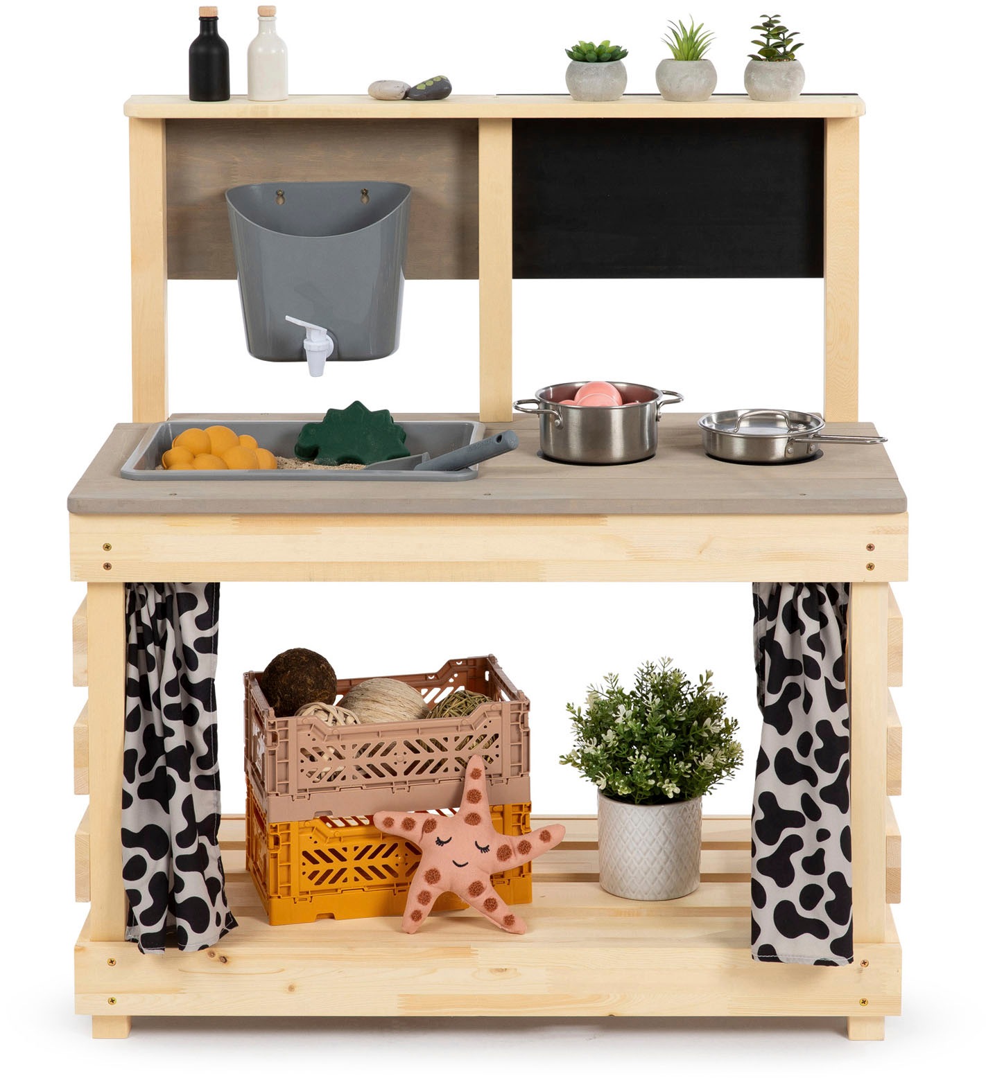 MUDDY BUDDY® Outdoor-Spielküche »Big Leo«, natur - warmgrau; FSC® - schützt Wald - weltweit