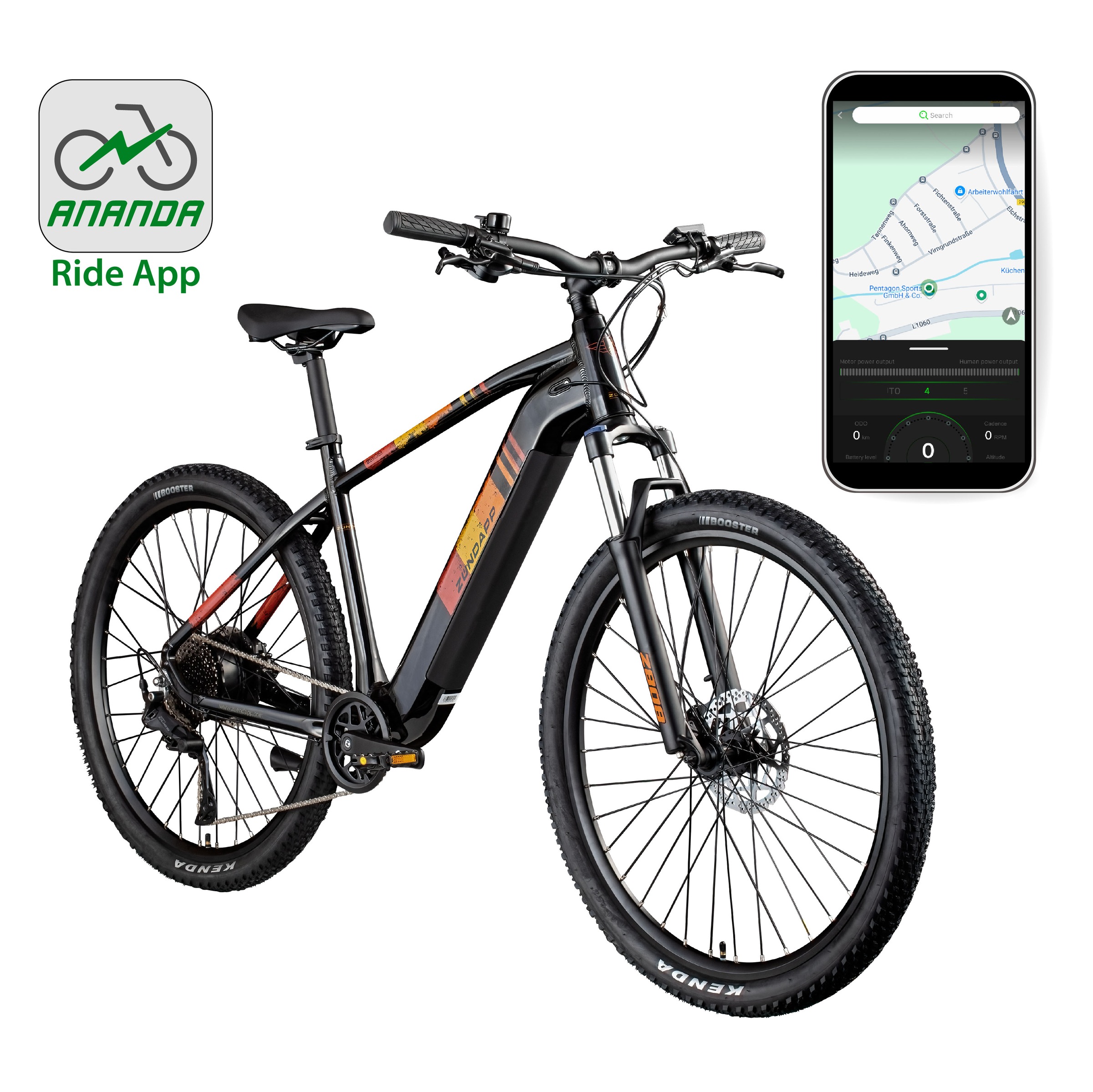 Zündapp »Z808« 10 Gang Shimano Deore RD-T6000 Schaltwerk Kettenschaltung Heckmotor 250 W Pedelec, Elektrofahrrad für Damen und Herren, MTB