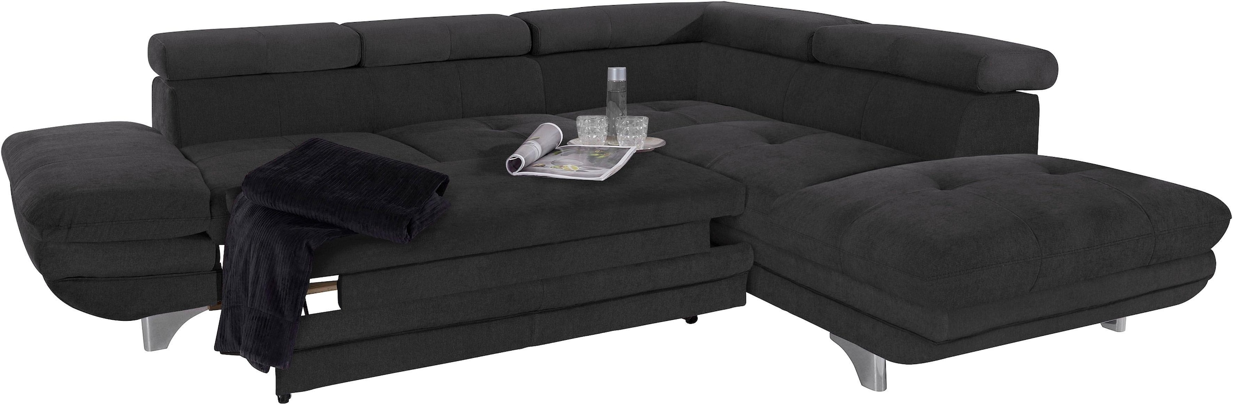 COTTA Ecksofa »Enterprise L-Form«, mit Arm- & Kopfteilverstellung, wahlweise mit Bettfunktion