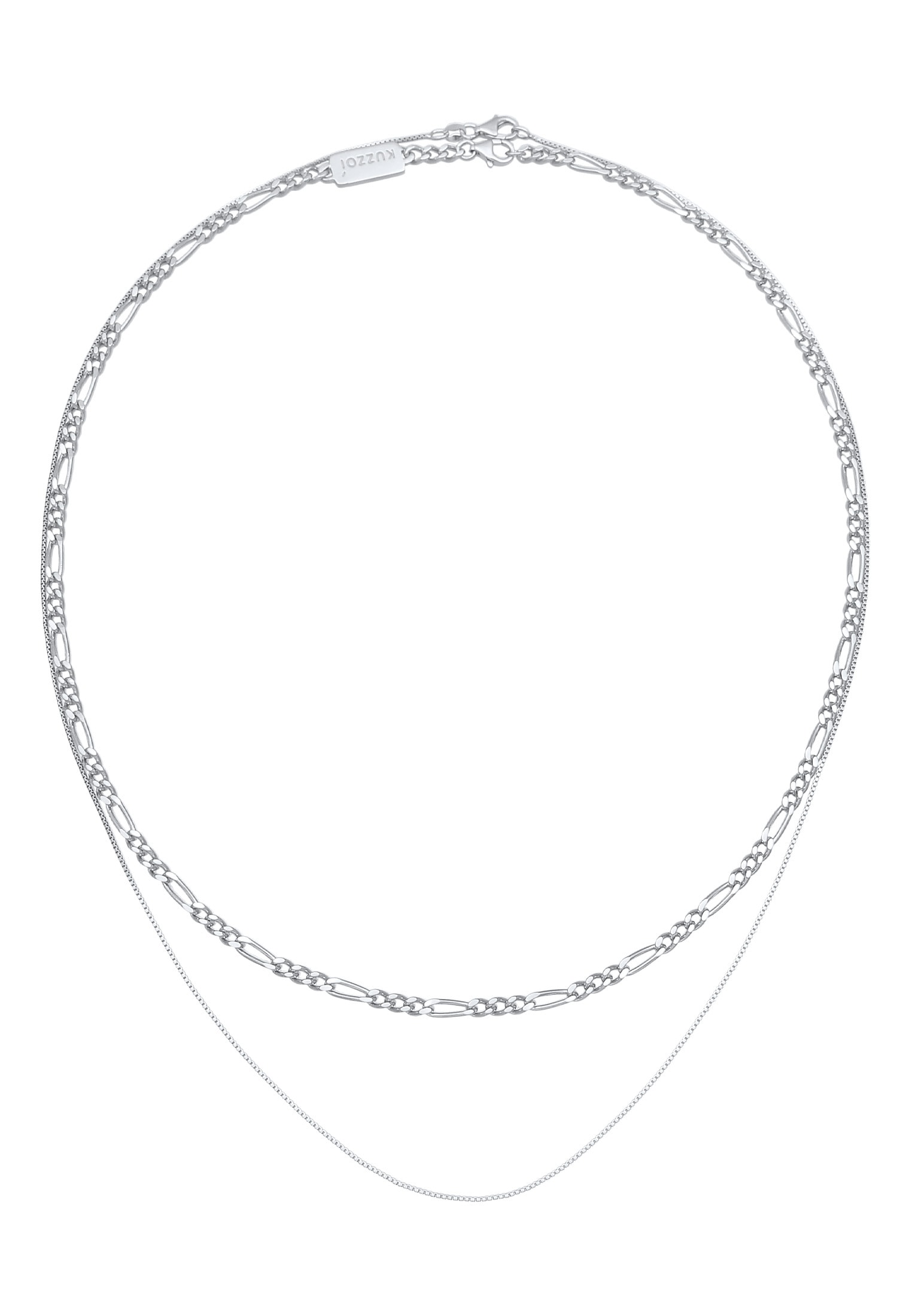 Kuzzoi Silberkette »Halskette Herren Ketten Set Figaro Venezia 925 Silber«