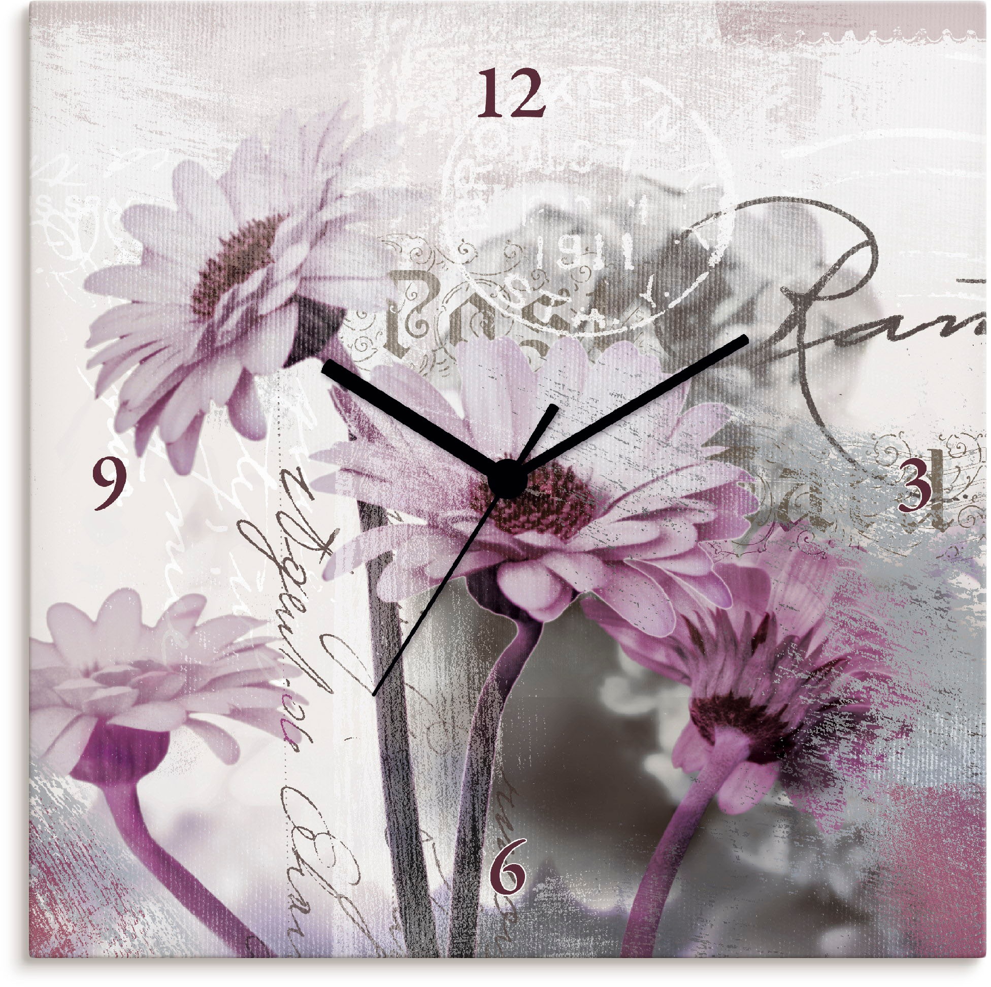 Artland Wanduhr »Fotocollage - Gerberas, lila«, wahlweise mit Quarz- oder Funhuhrwerk,... kaufen