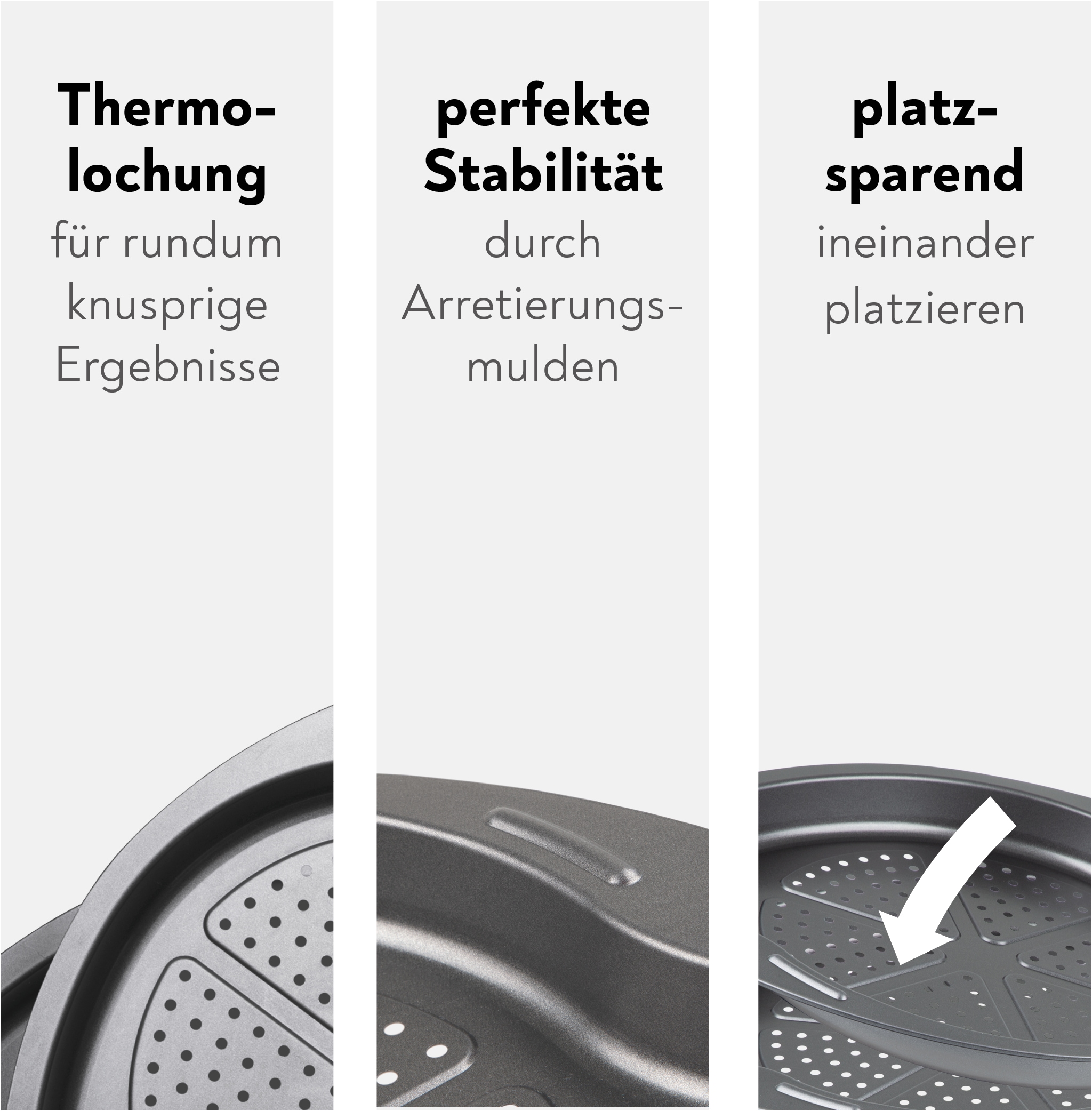 CHG Pizzablech »SENSAZIONE«, Metall, (Set, 4 St.), Made in Germany