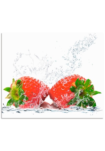 Küchenrückwand »Erdbeeren mit Spritzwasser«, (1 tlg.)