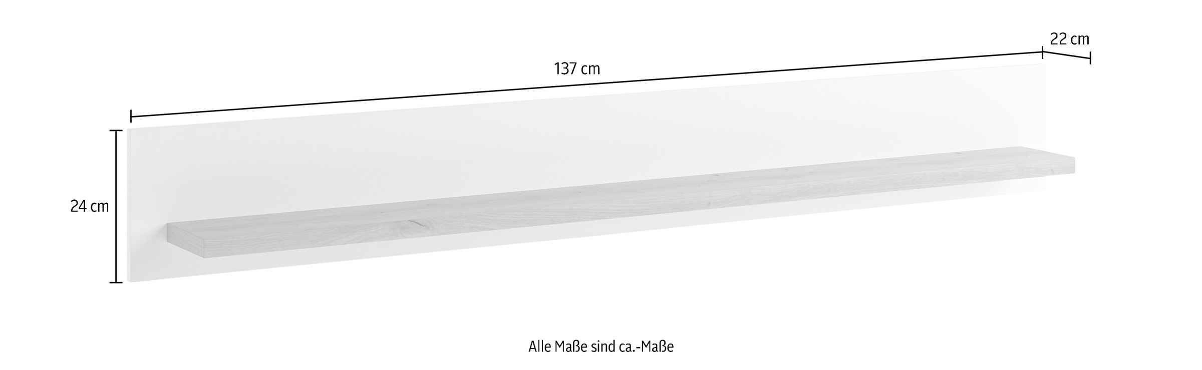 set one by Musterring Wandboard »Lancaster« Breite 150 oder 180 cm , Ablageboden in Eiche