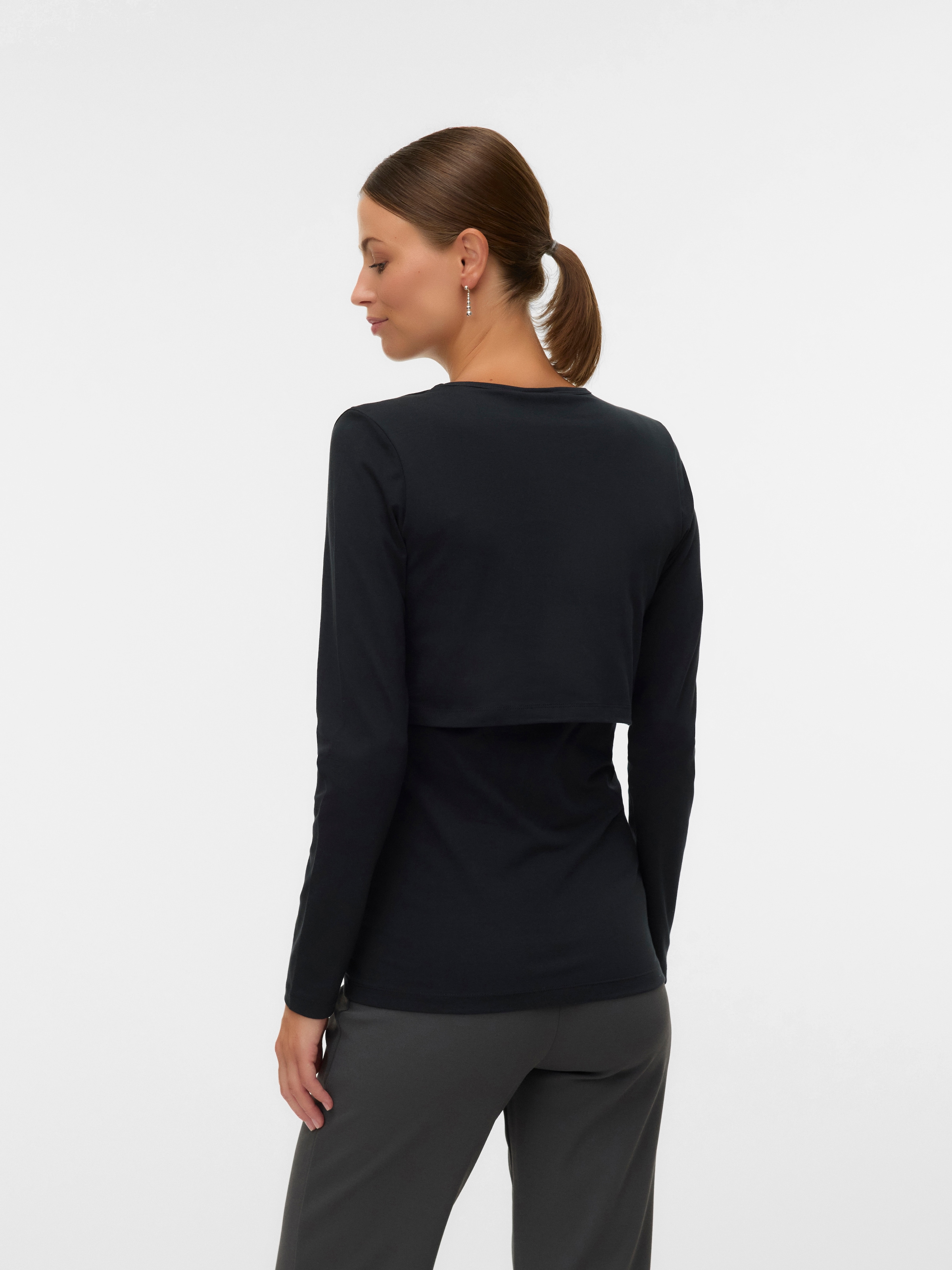 Mamalicious Langarmshirt »MLKERRIE JUNE LS JRS TOP 2F NOOS« Baumwollmischung, enger Schnitt